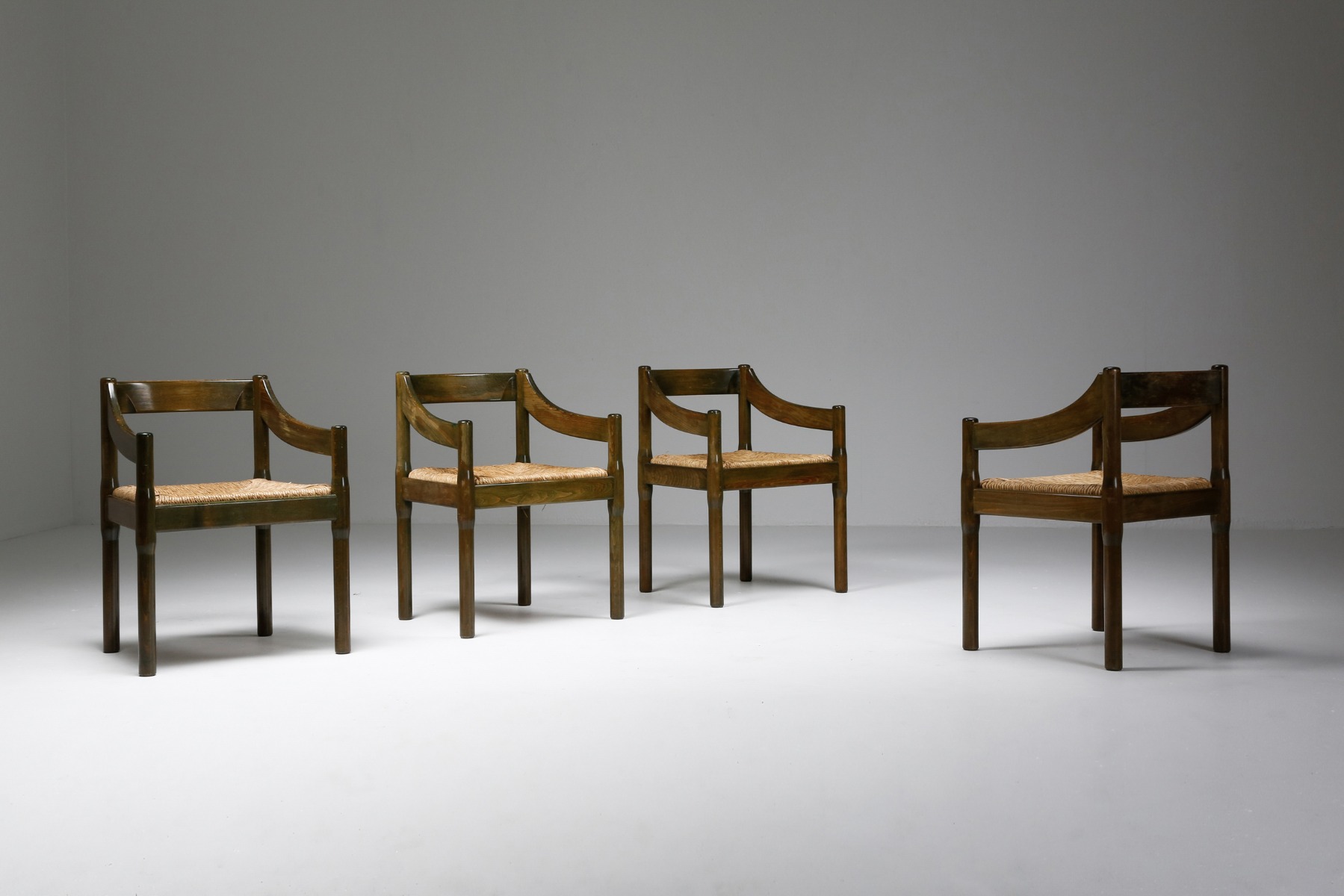 Vico Magistretti ‘Carimate’ Dining Chairs in Lacquered Beech - 1960's