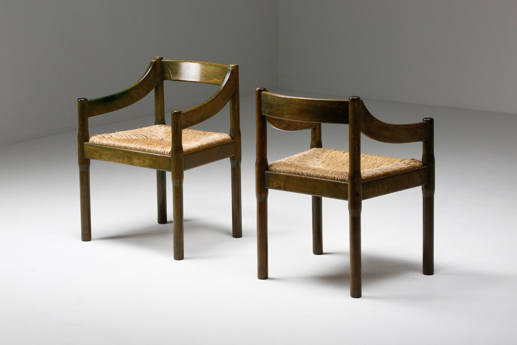 Vico Magistretti ‘Carimate’ Dining Chairs in Lacquered Beech - 1960's