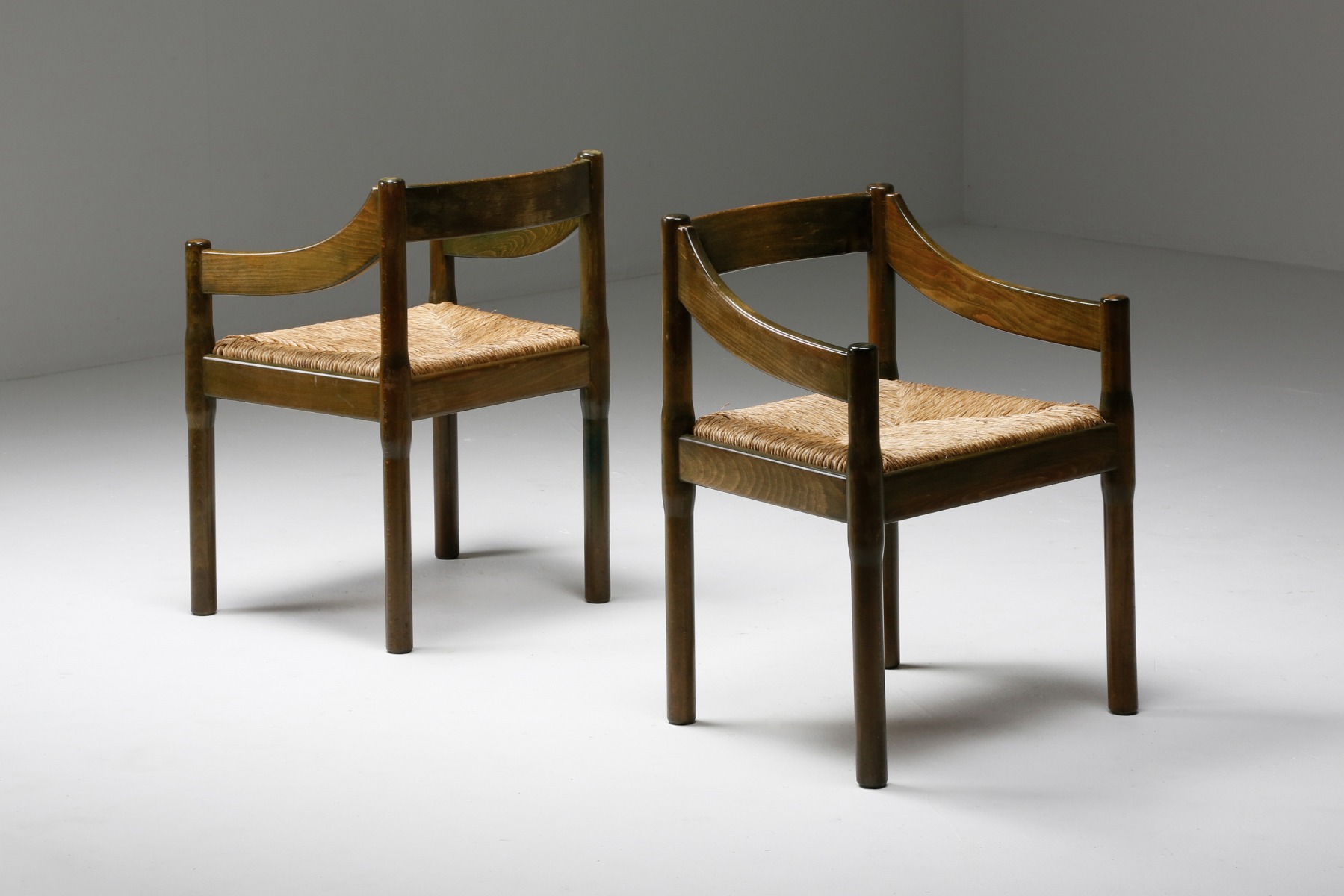 Vico Magistretti ‘Carimate’ Dining Chairs in Lacquered Beech - 1960's