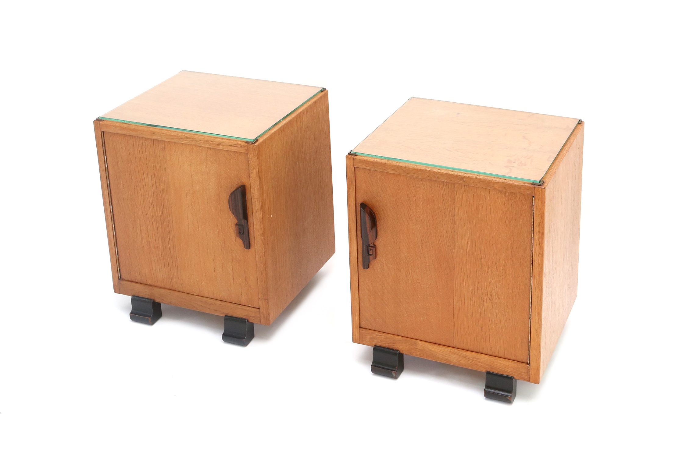 Oak And Coromandel Art Deco Nightstands - 1920s