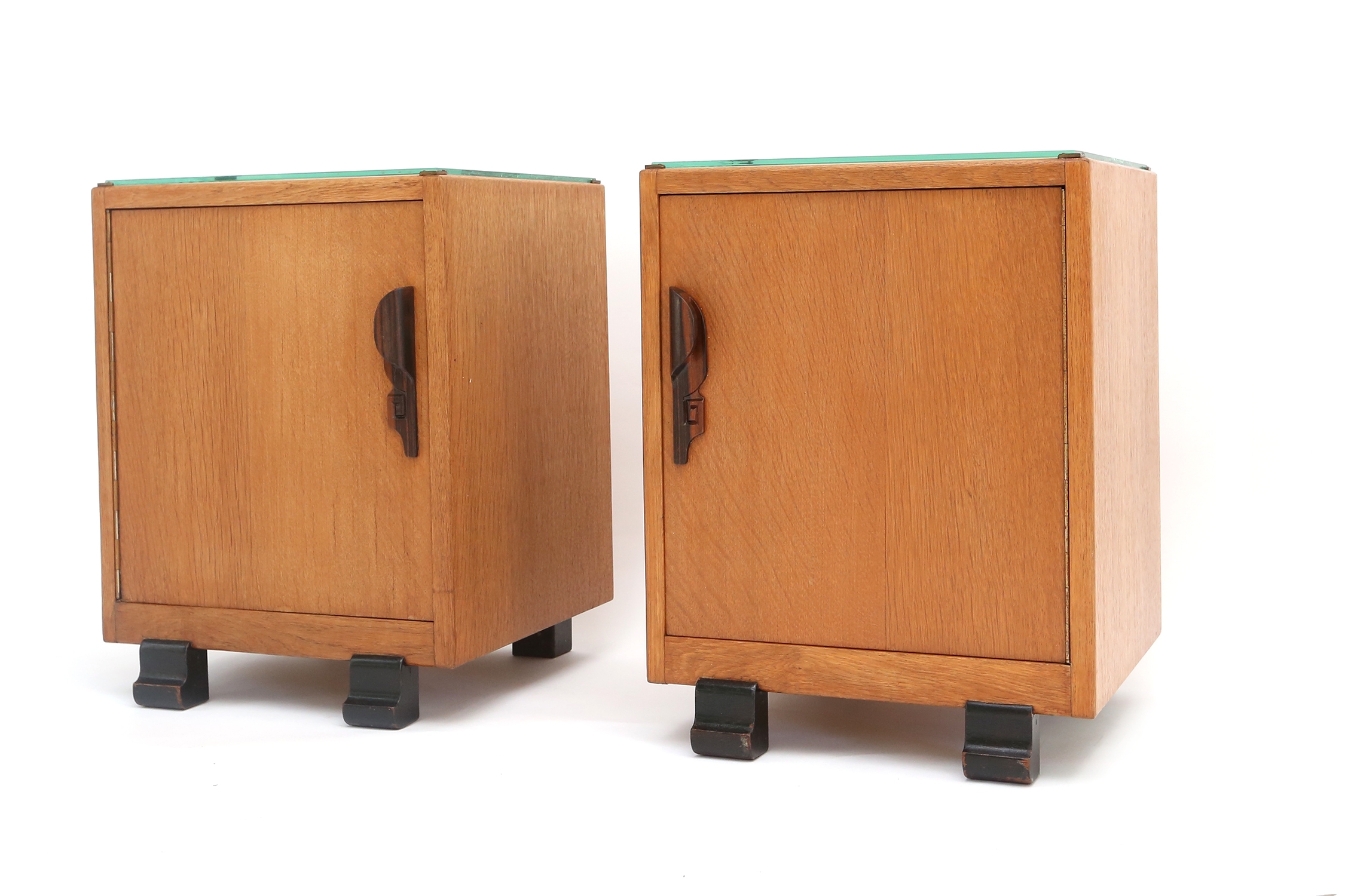Oak And Coromandel Art Deco Nightstands - 1920s