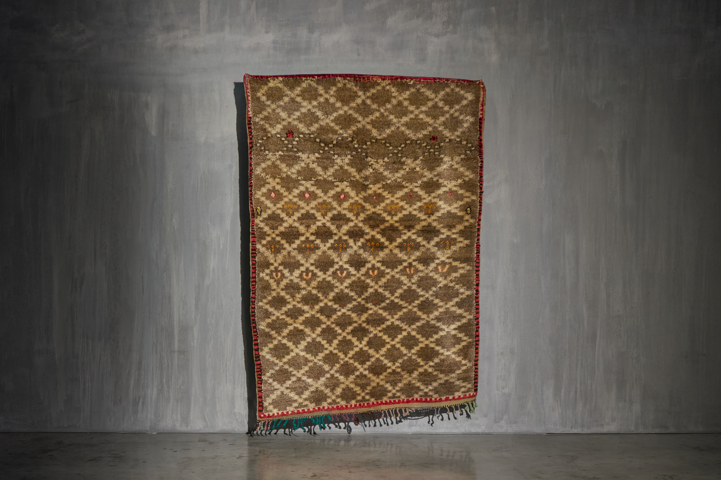 Vintage Atlas Low-Pile Wool Rug, Morocco - Circa 1960