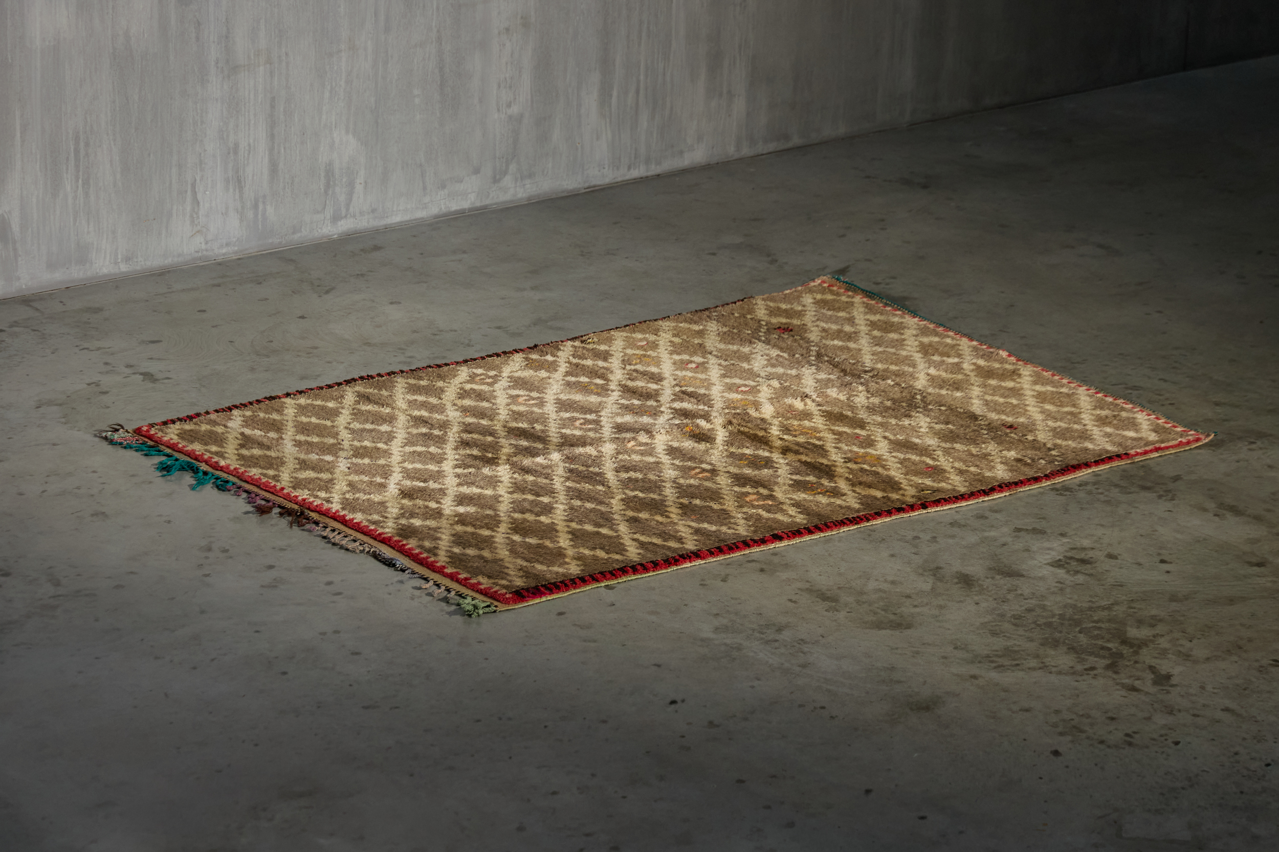 Vintage Atlas Low-Pile Wool Rug, Morocco - Circa 1960