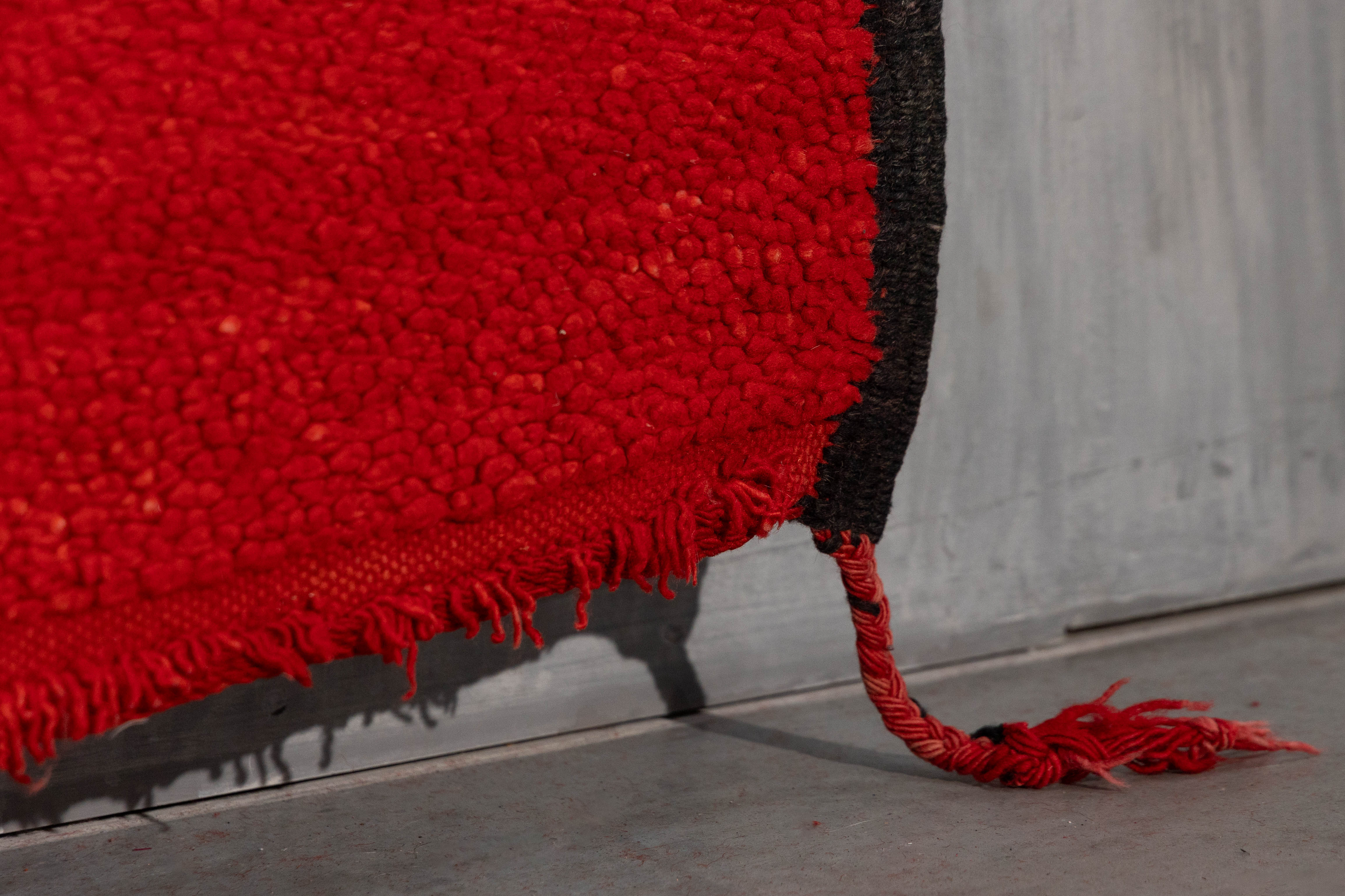 Vintage North African Low-Pile Wool Rug - Circa 1970