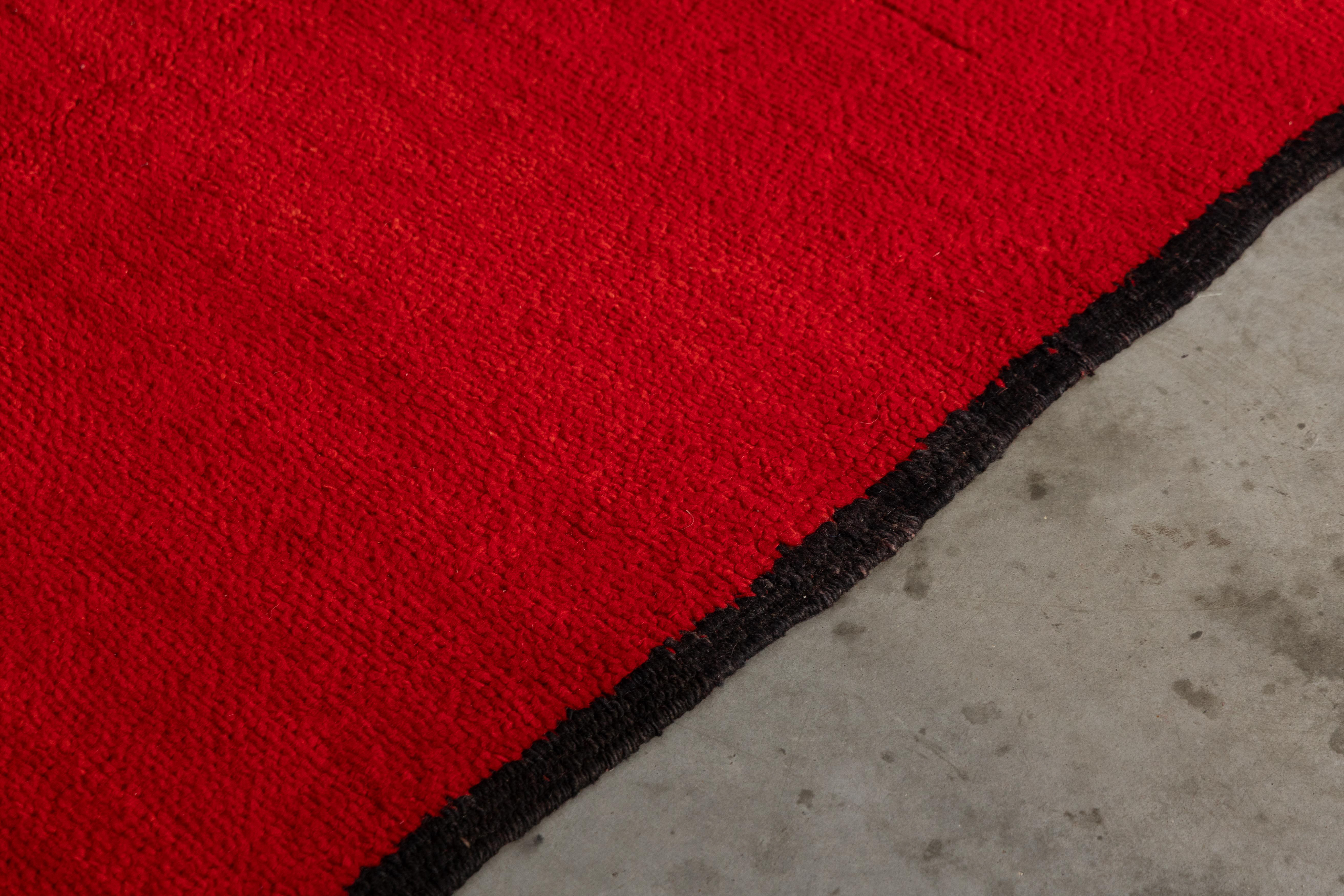 Vintage North African Low-Pile Wool Rug - Circa 1970
