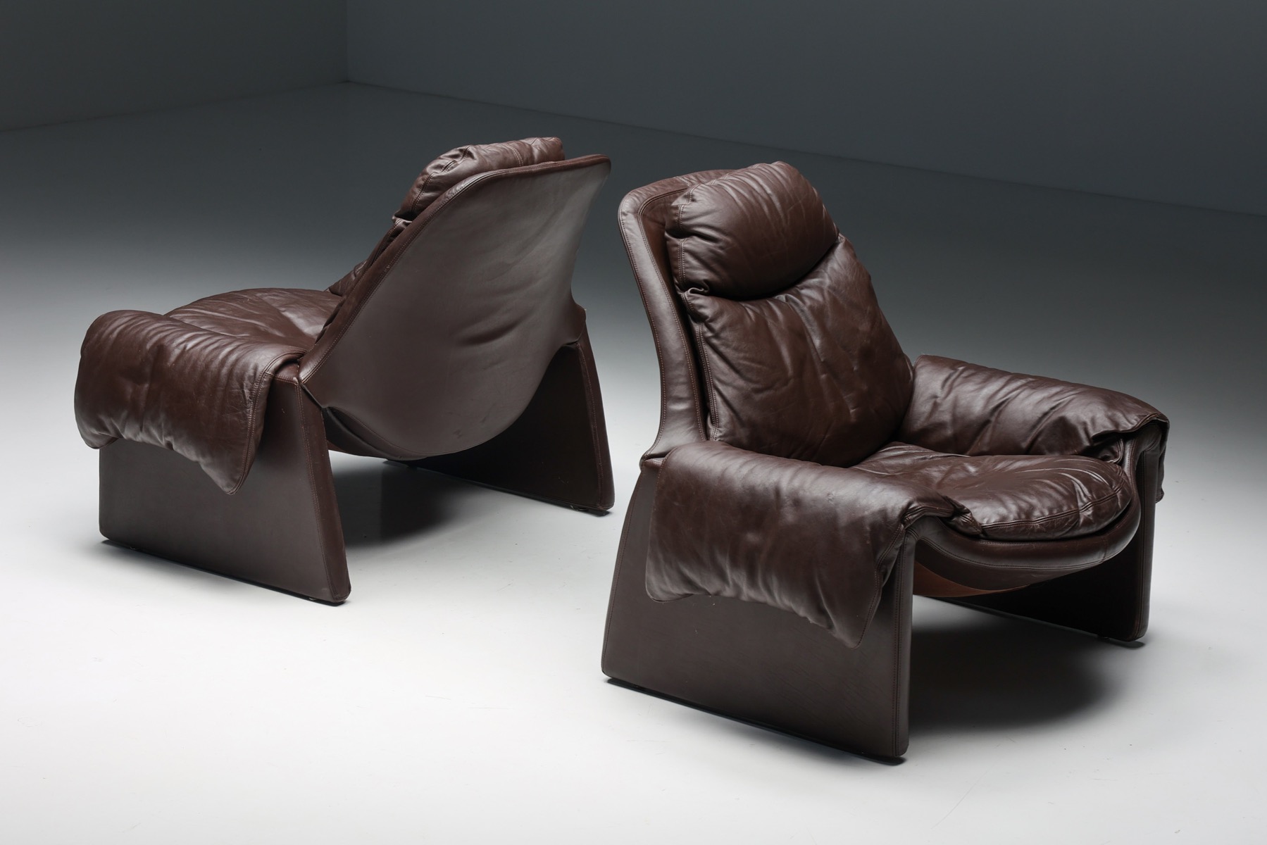 Vittorio Introini P60 Lounge Chair with Ottoman for Saporiti - 1969