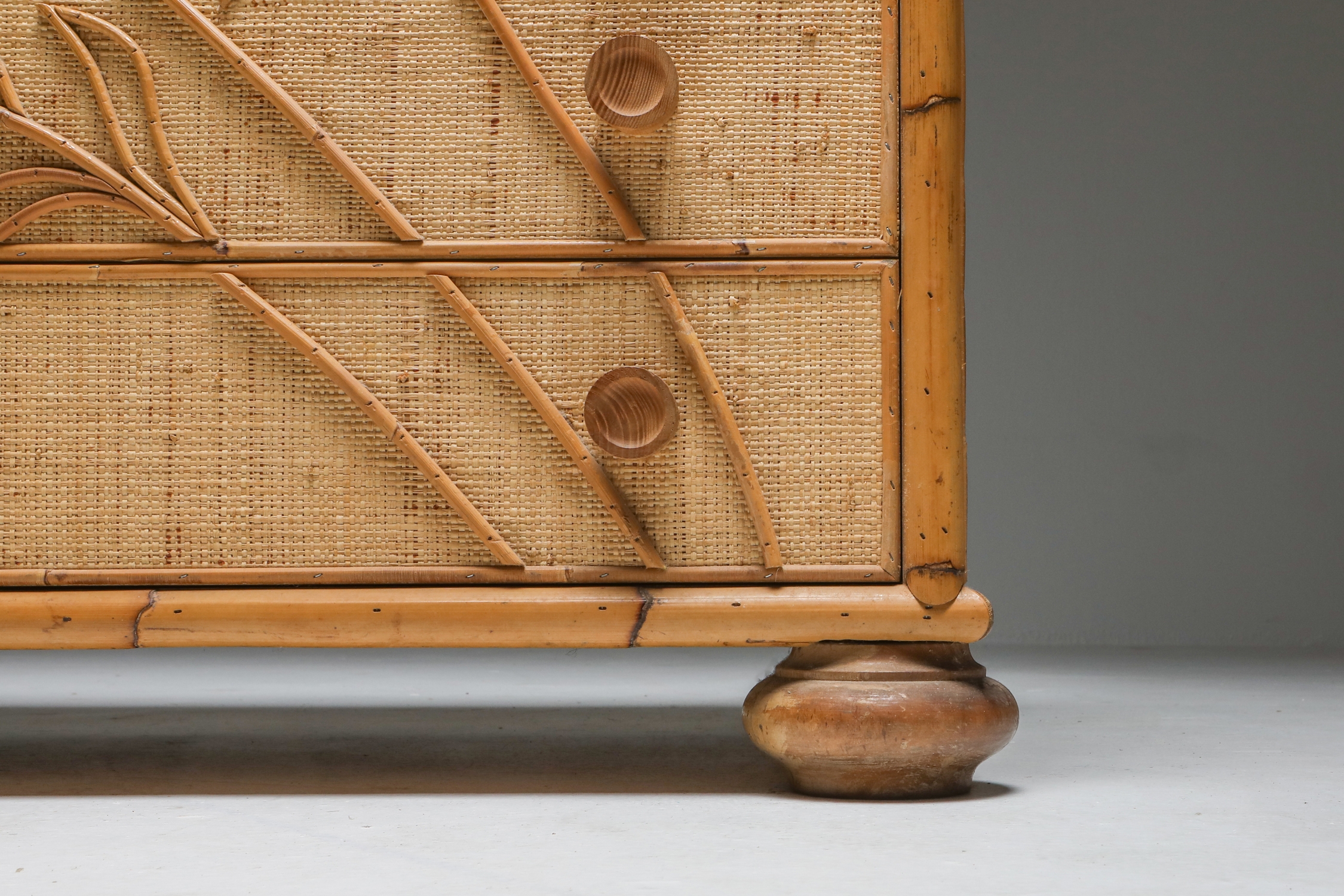Vivai del Sud Bamboo Chest of Drawers, Italy - 1970's
