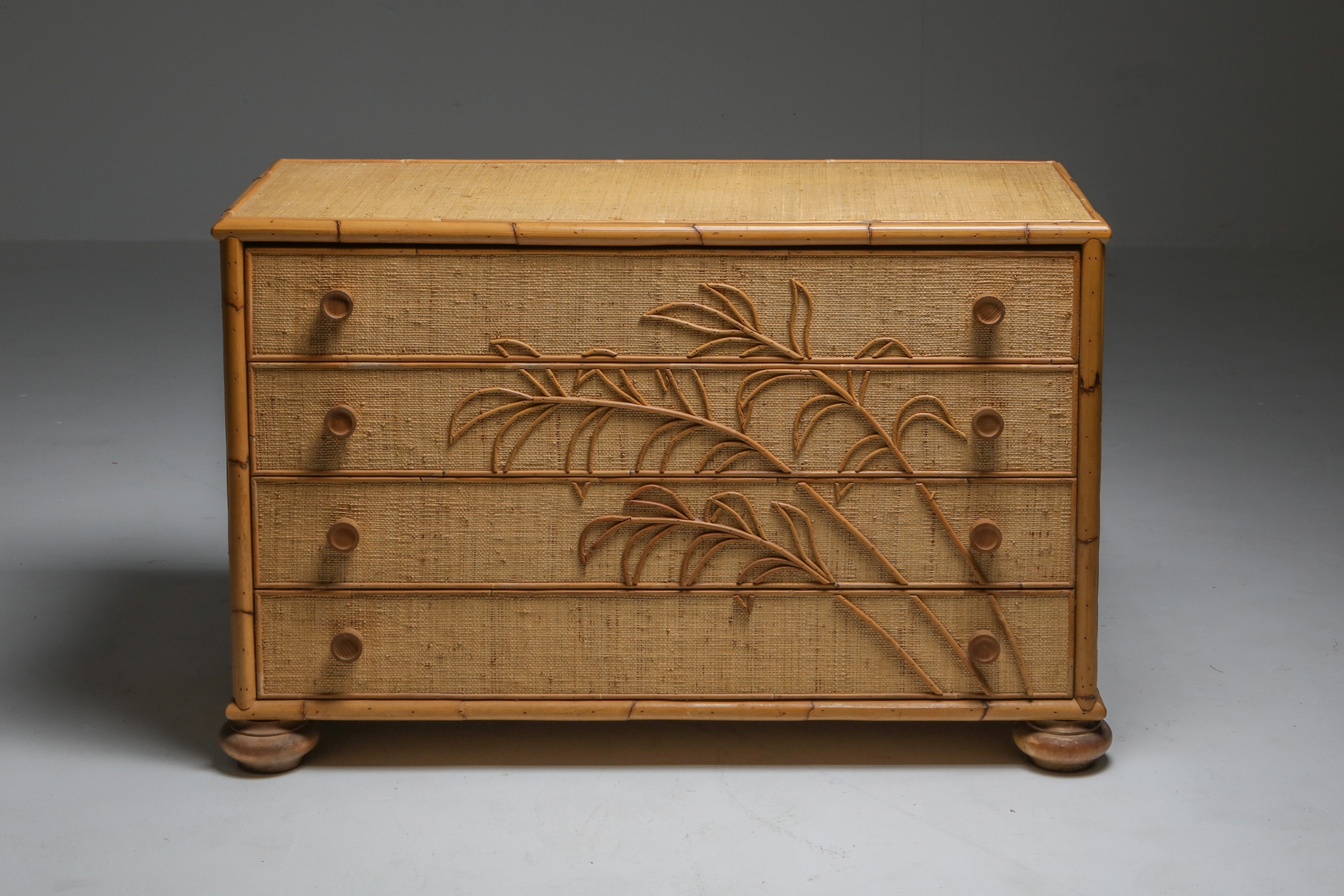 Vivai del Sud Bamboo Chest of Drawers, Italy - 1970's