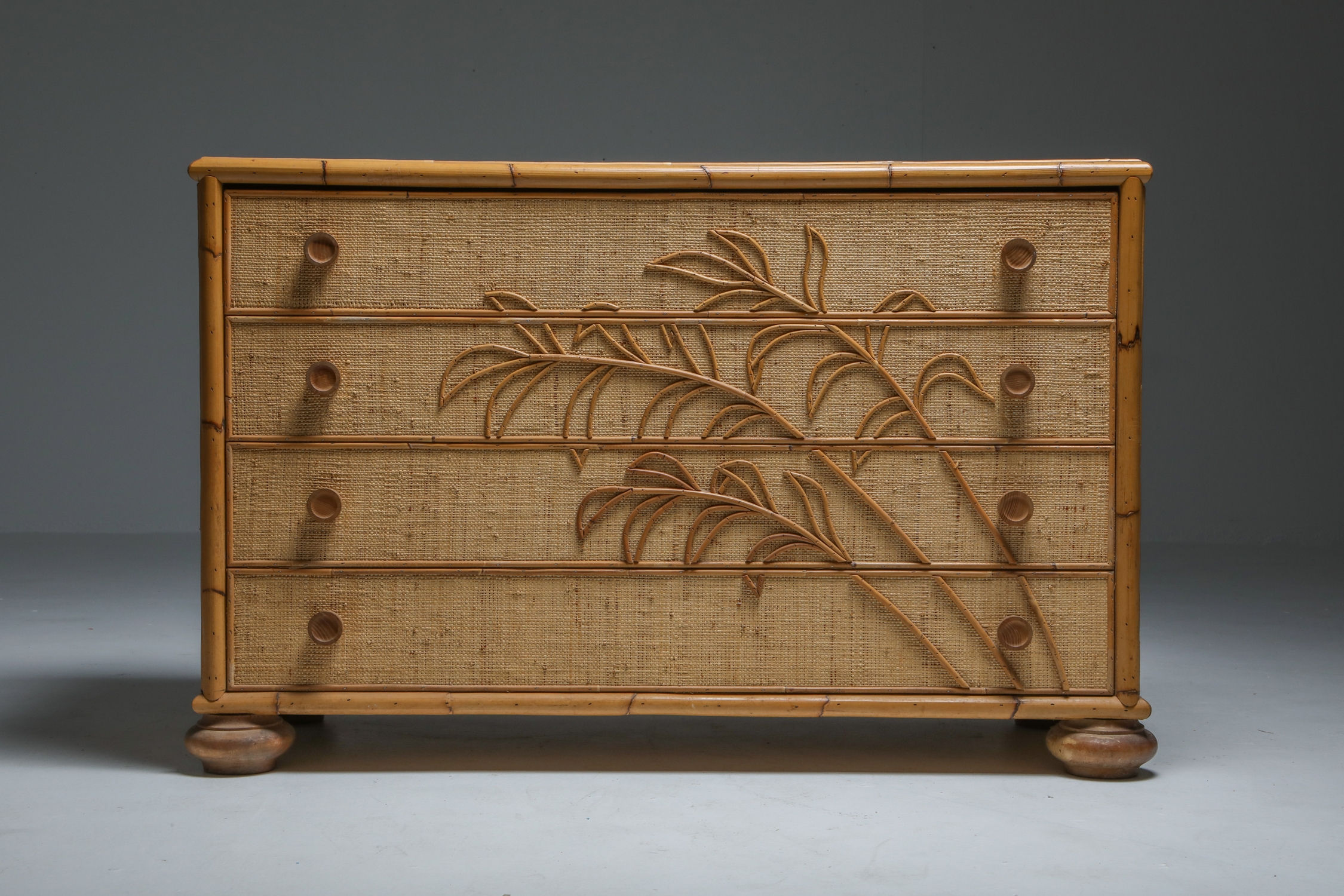 Vivai del Sud Bamboo Chest of Drawers, Italy - 1970's
