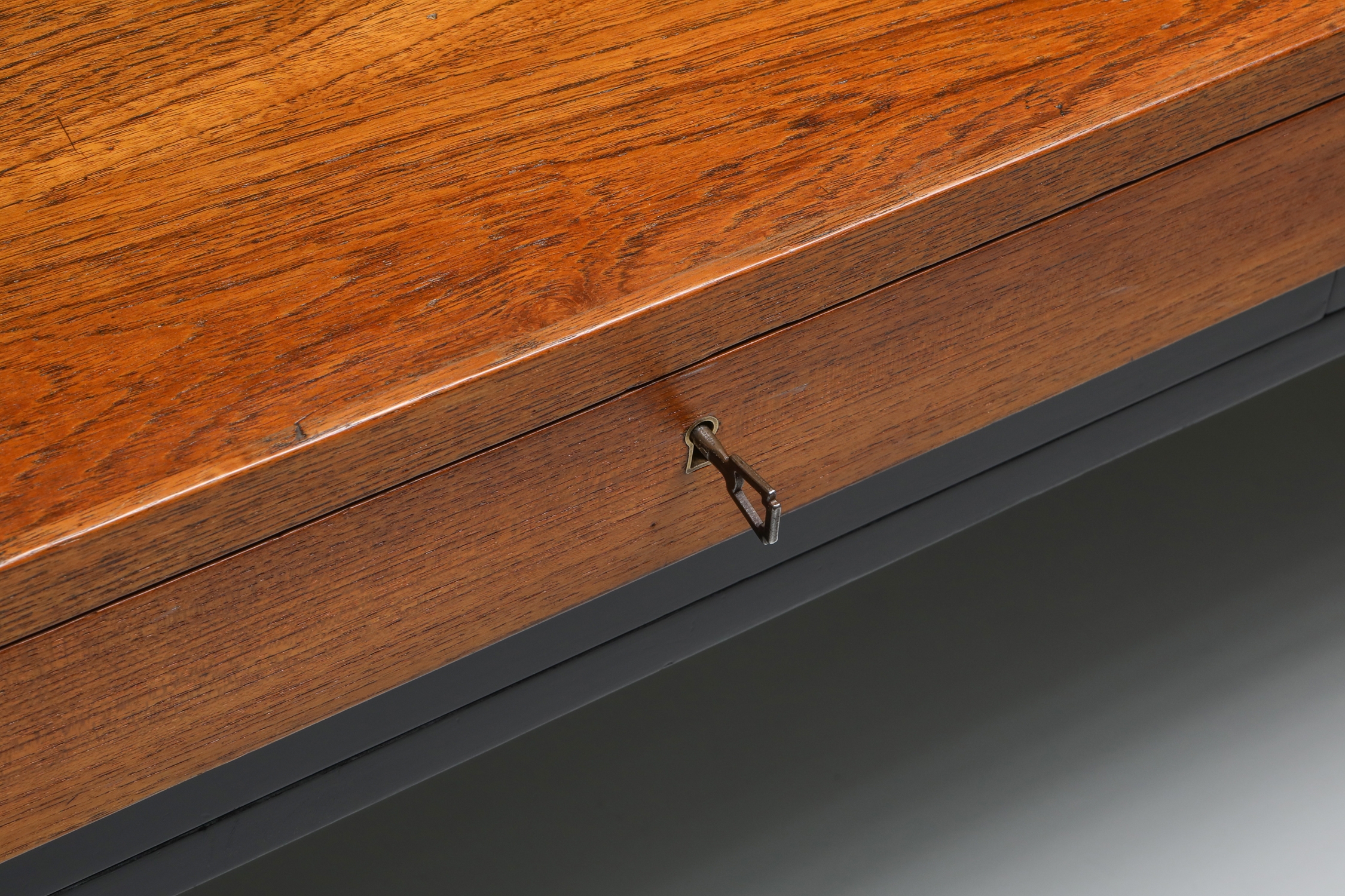 Italian Elegant Desk on Brass X Shaped Legs - 1970s