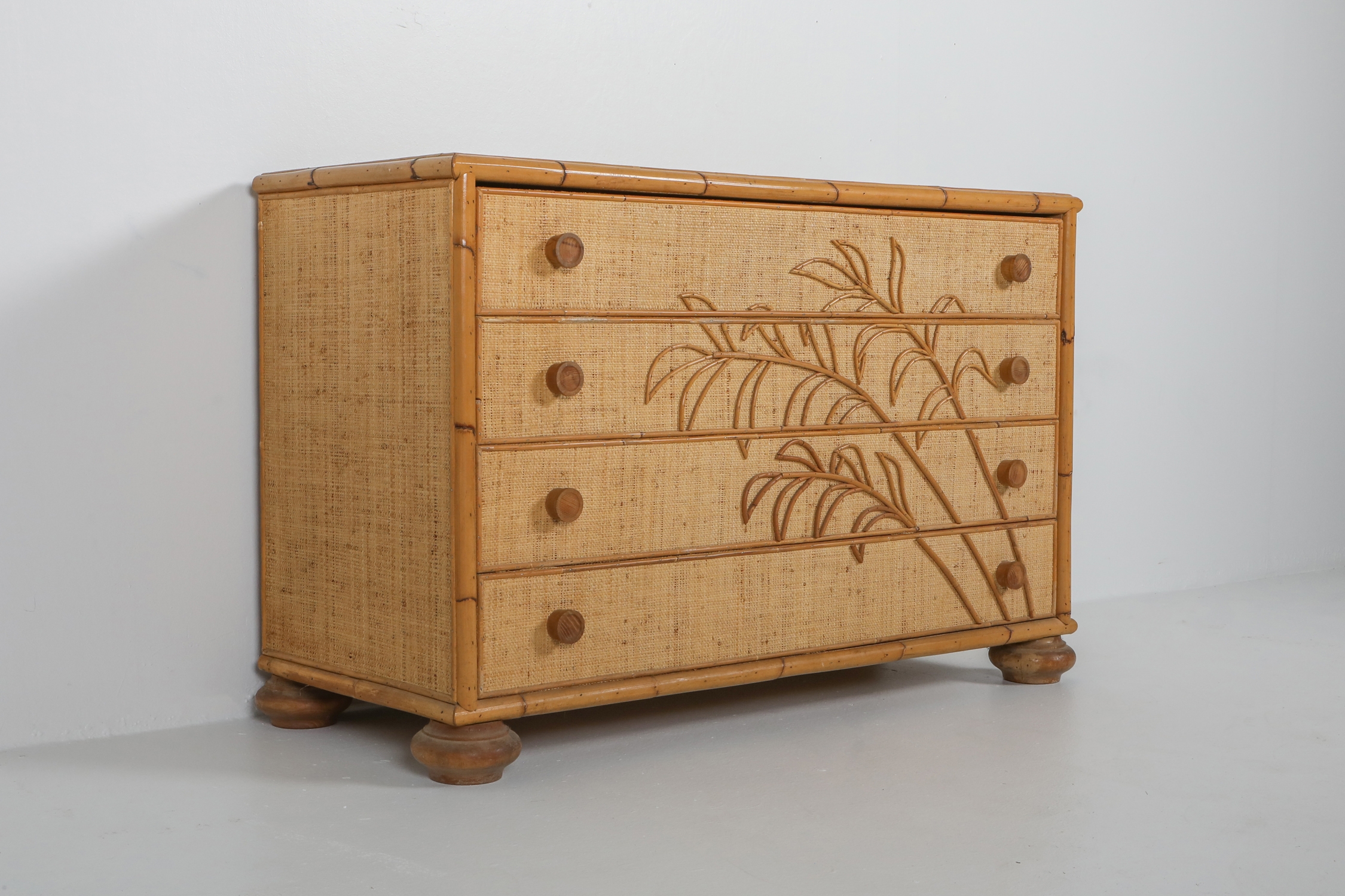 Vivai del Sud Bamboo Chest of Drawers, Italy - 1970's