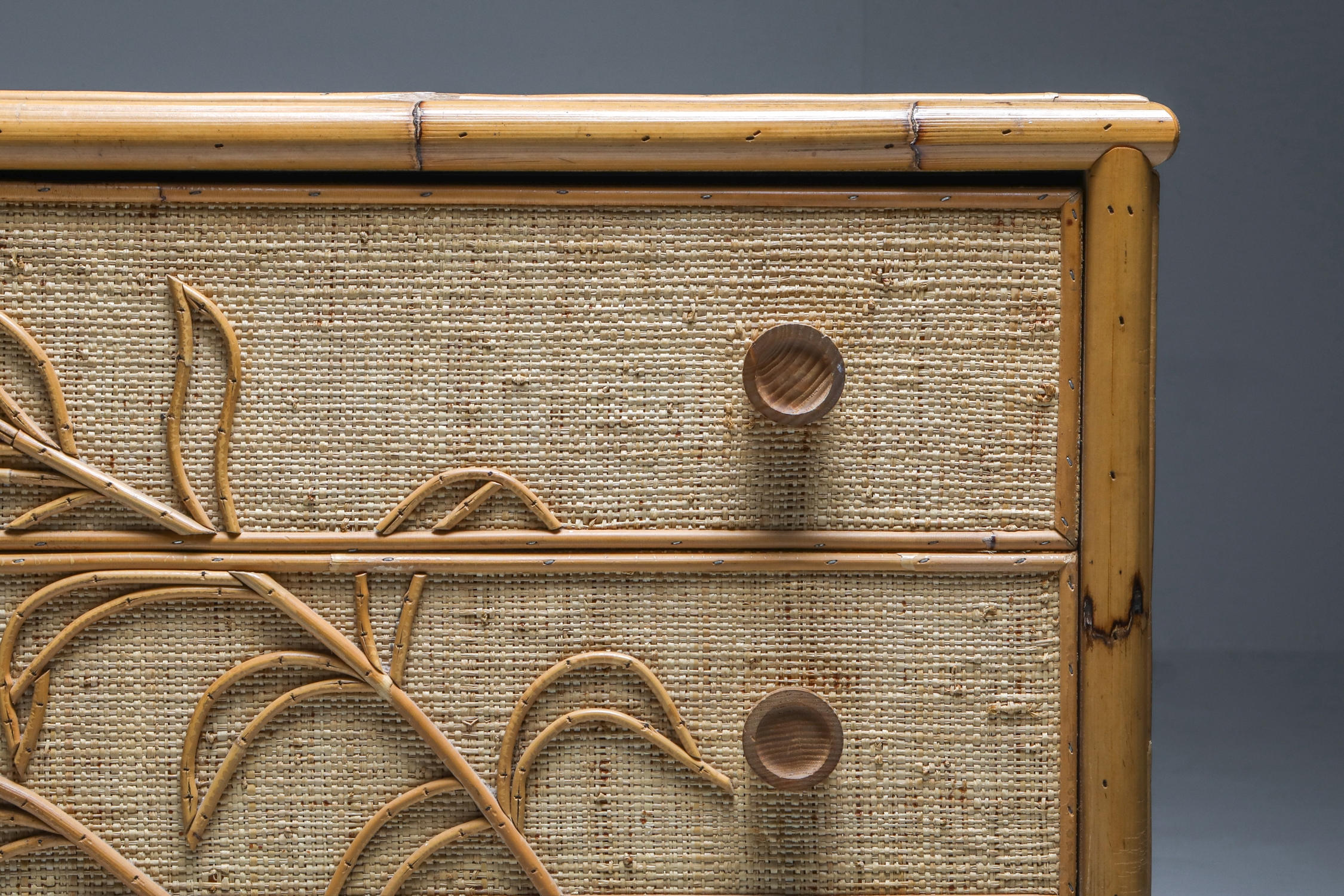 Vivai del Sud Bamboo Chest of Drawers, Italy - 1970's