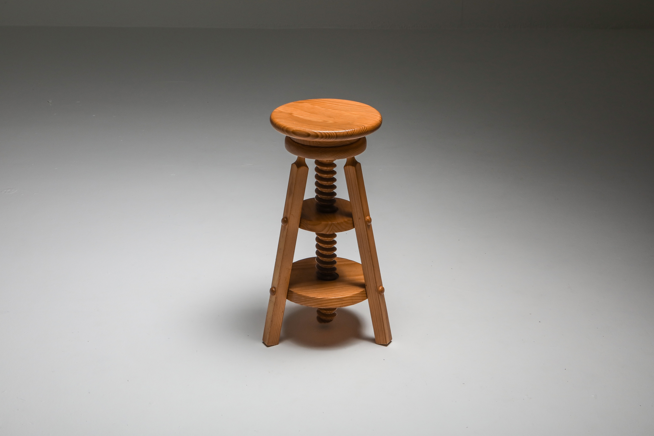 Scandinavian Pine Architect Stools - 1970's