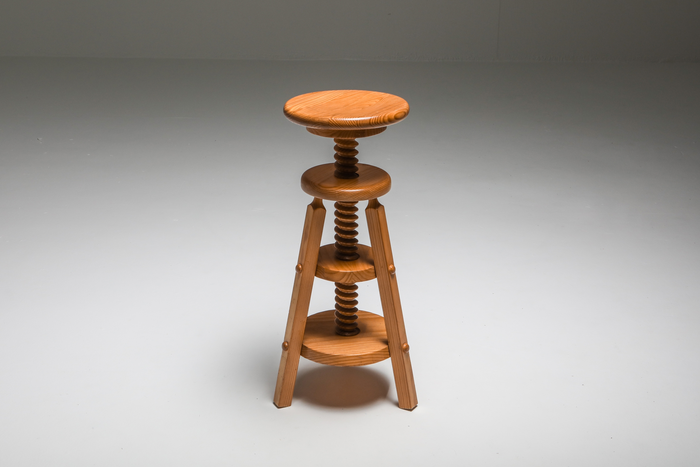 Scandinavian Pine Architect Stools - 1970's