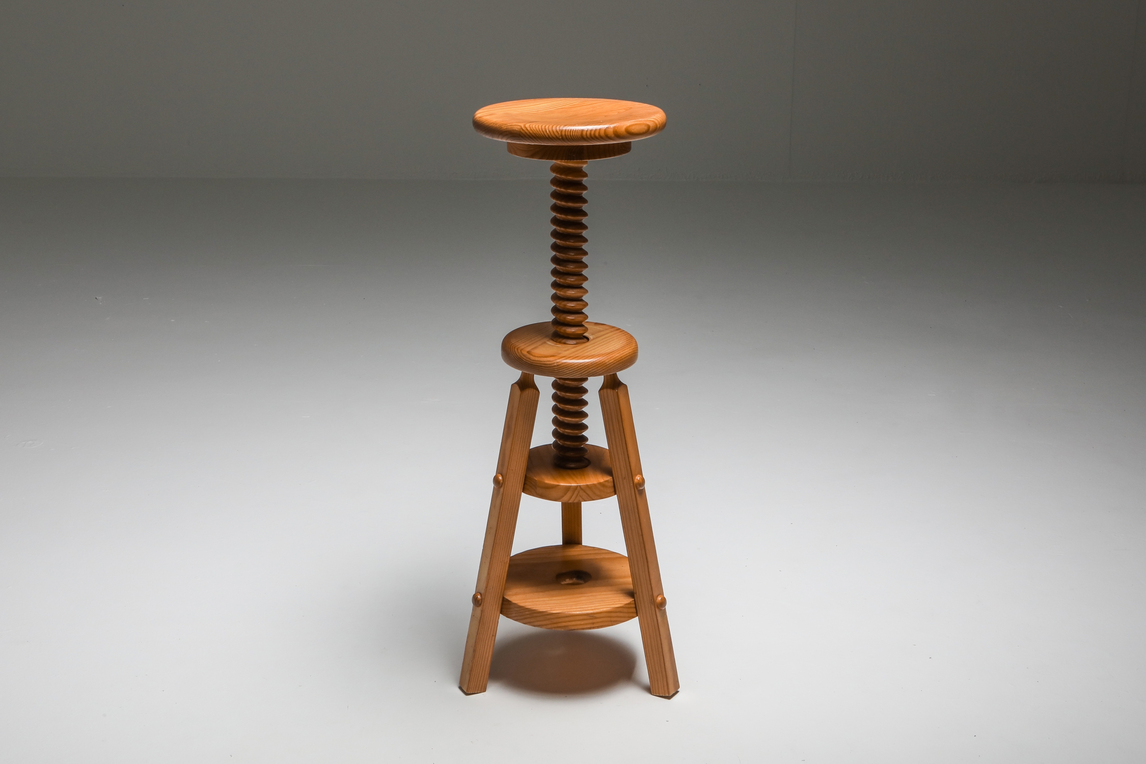 Scandinavian Pine Architect Stools - 1970's