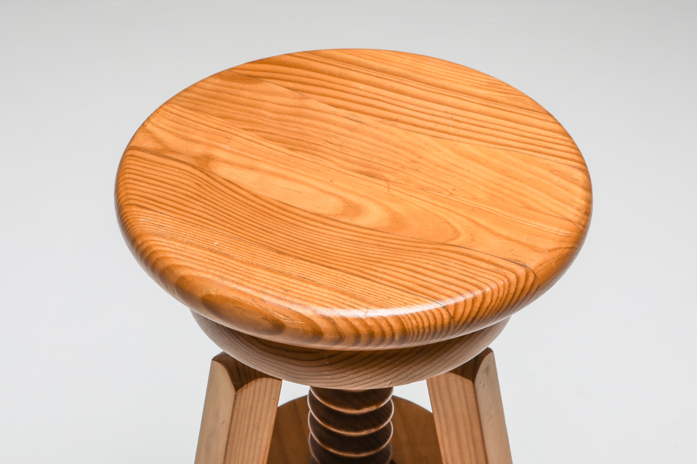 Scandinavian Pine Architect Stools - 1970's