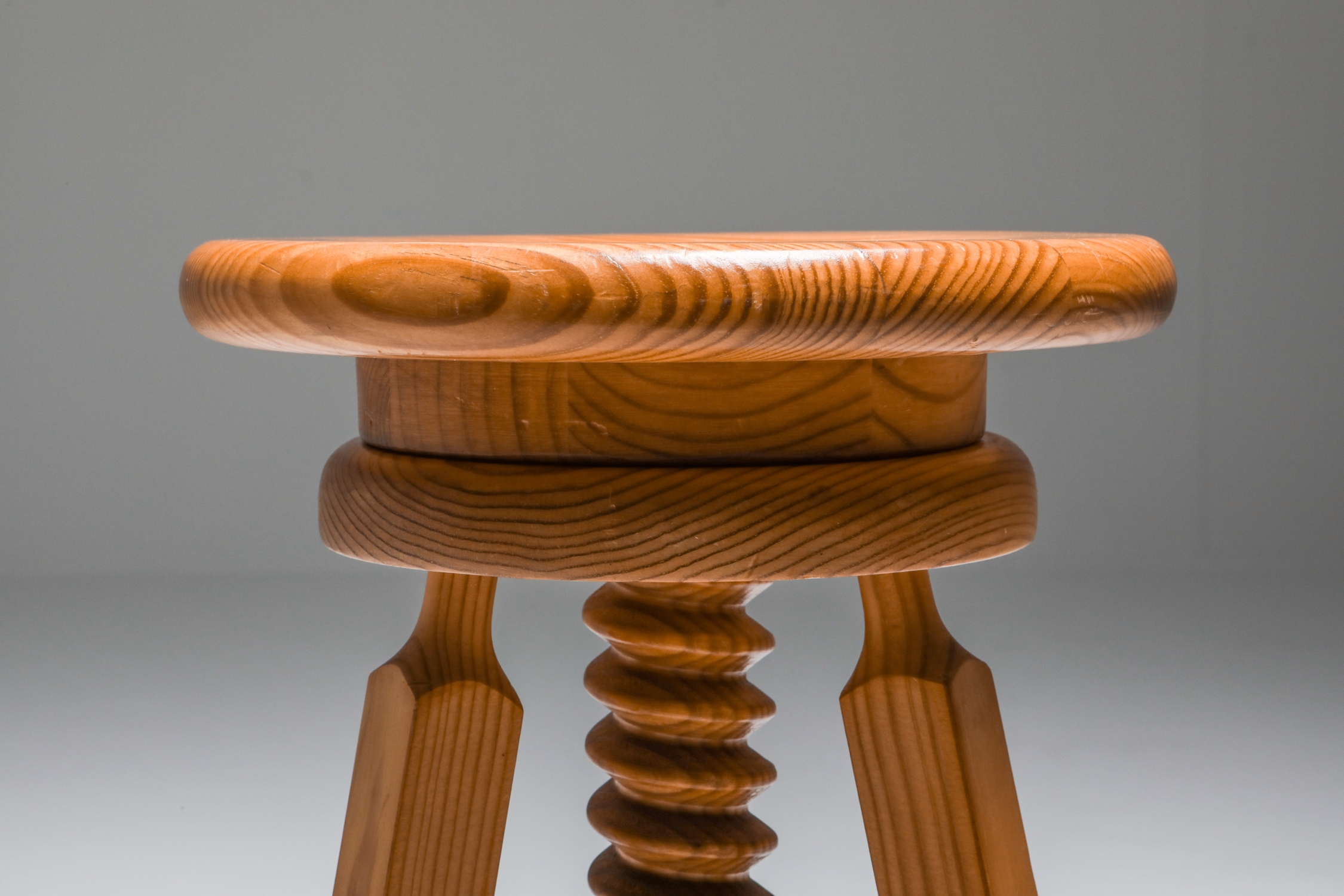 Scandinavian Pine Architect Stools - 1970's