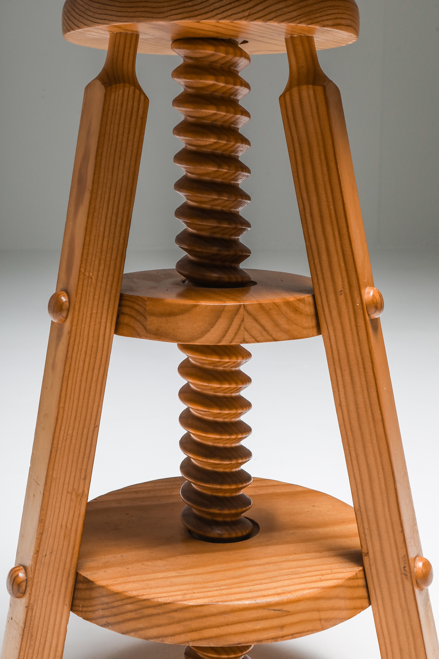 Scandinavian Pine Architect Stools - 1970's