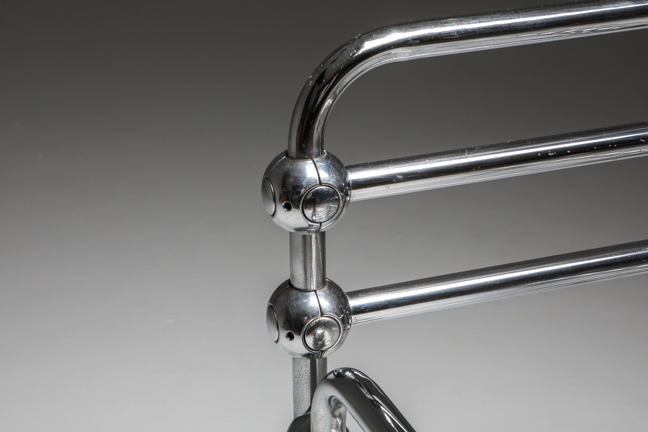 Postmodern Rietveld Style Chromed Metal Lounge Chair - 1980's