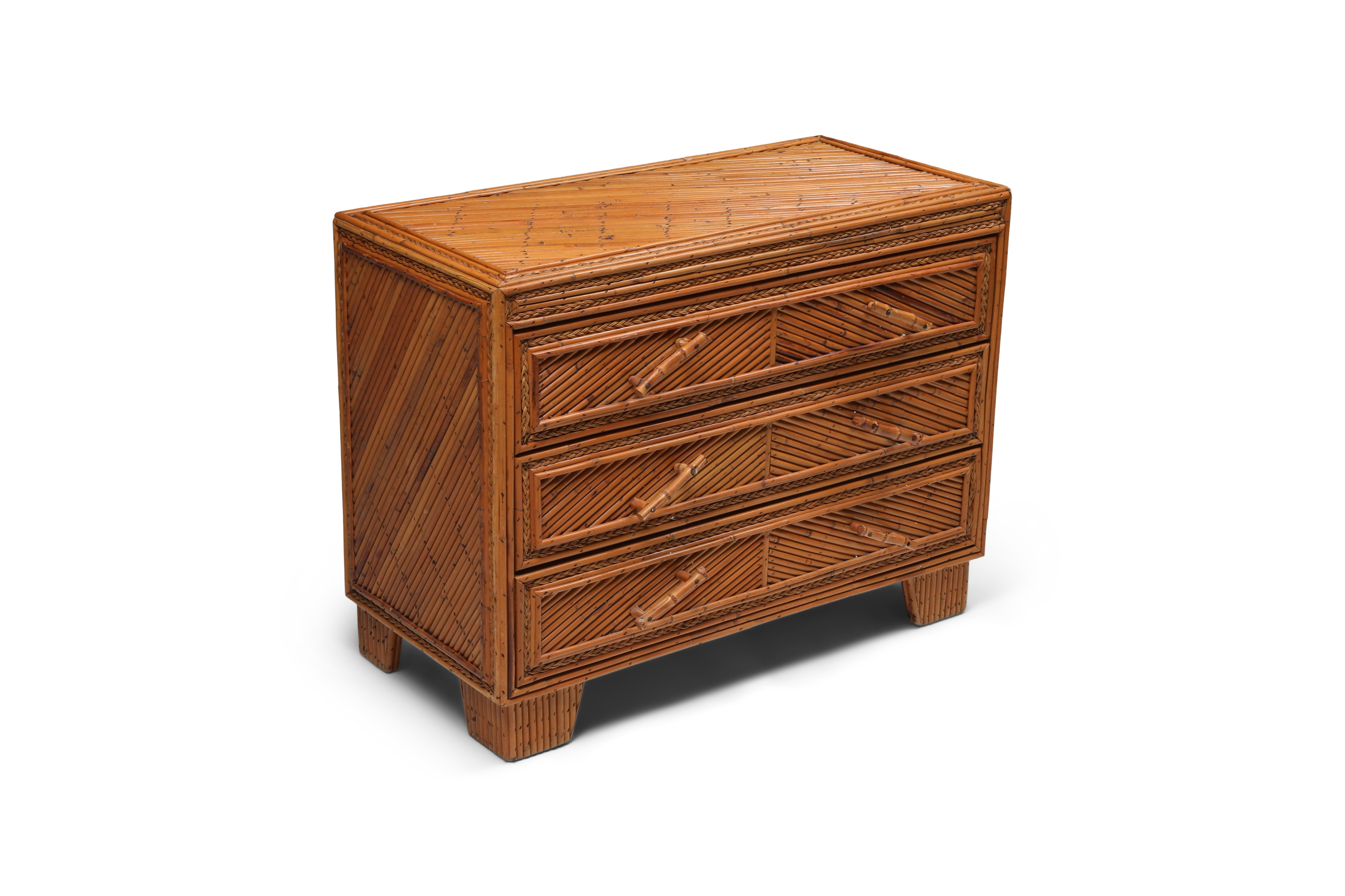Vivai Del Sud Commode in Rattan & Bamboo - 1970s