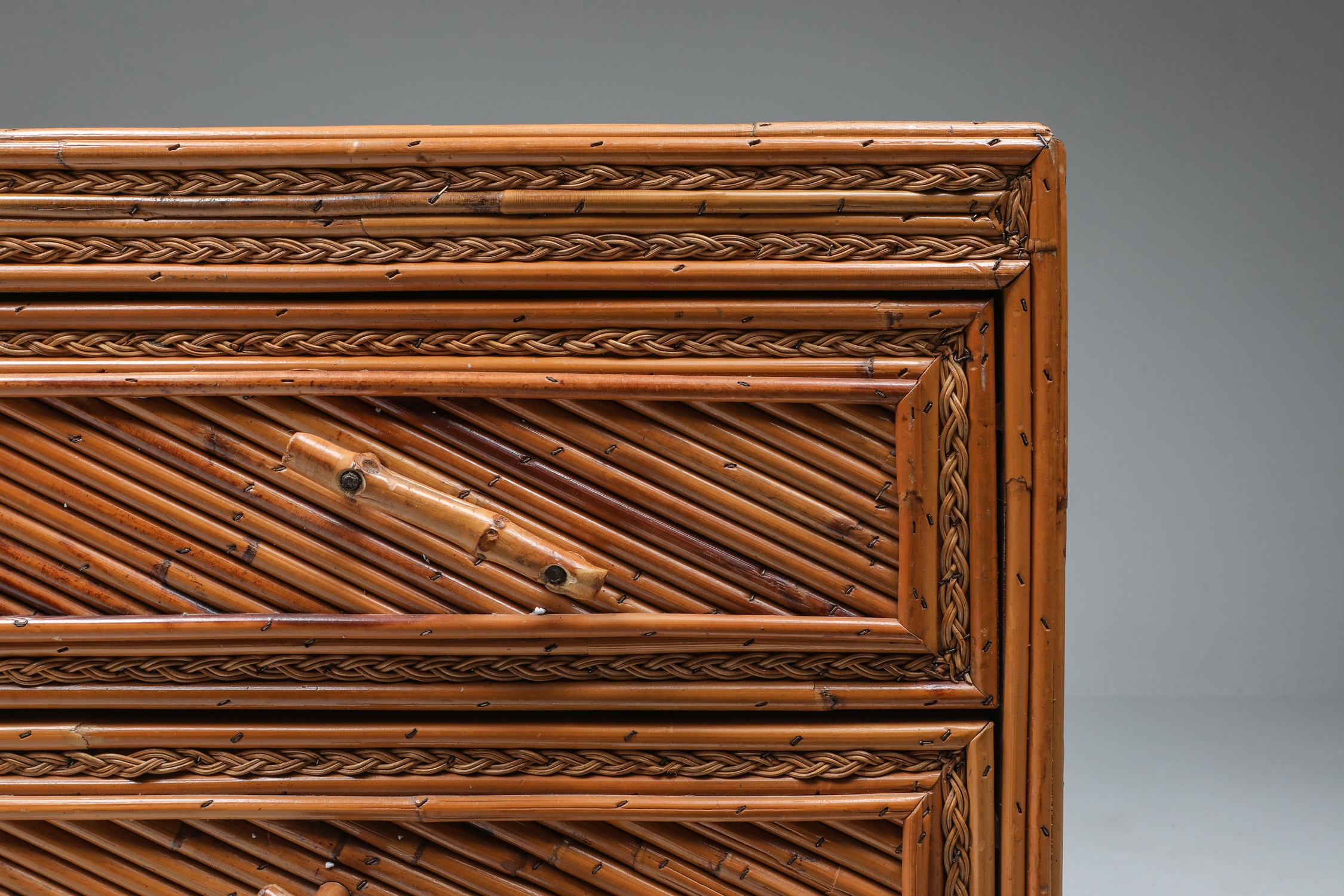 Vivai Del Sud Commode in Rattan & Bamboo - 1970s
