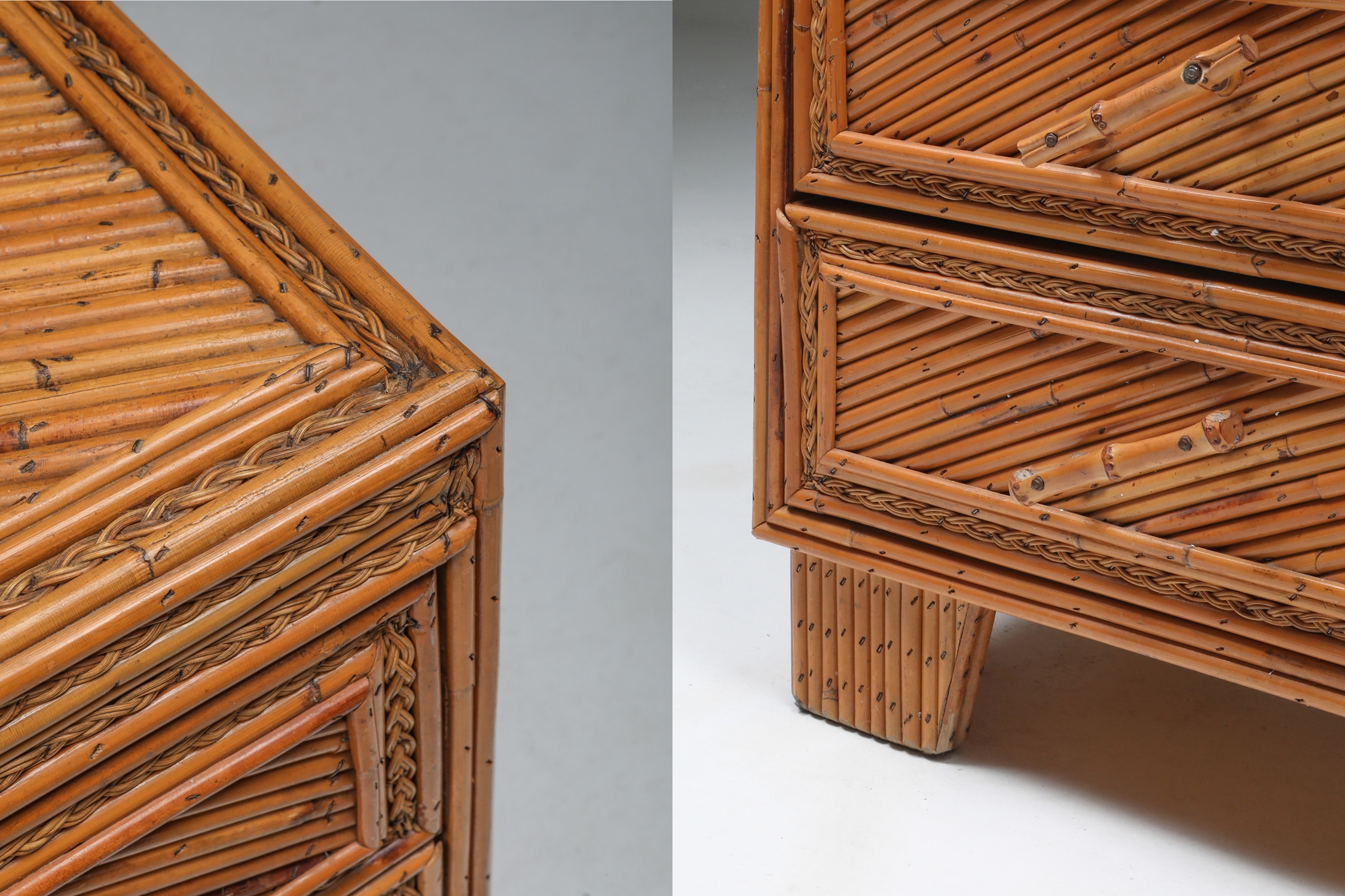 Vivai Del Sud Commode in Rattan & Bamboo - 1970s