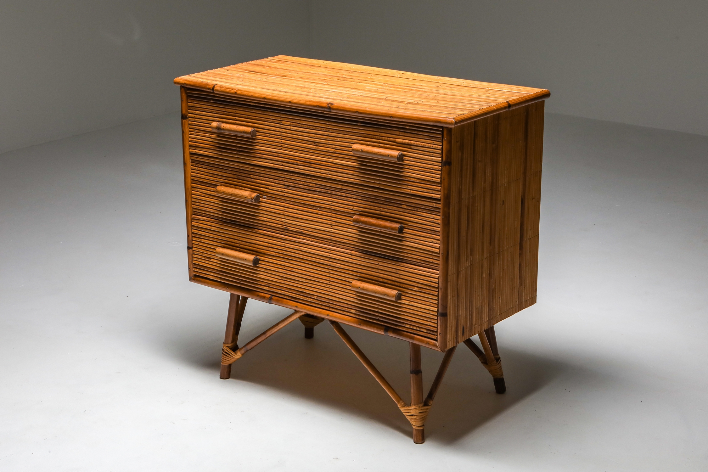 Rattan Drawer Chest by Vivai del Sud - 1970's