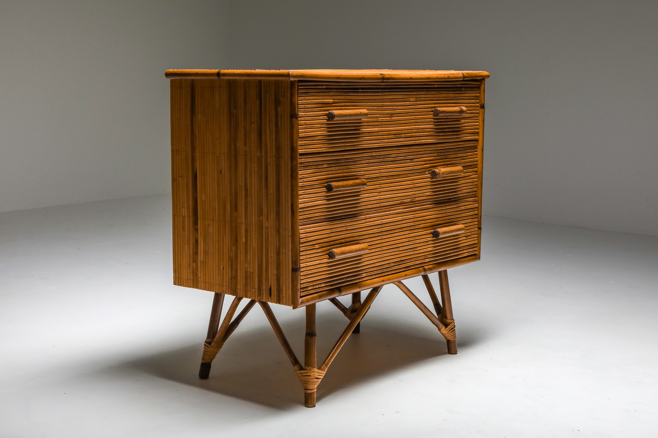 Rattan Drawer Chest by Vivai del Sud - 1970's