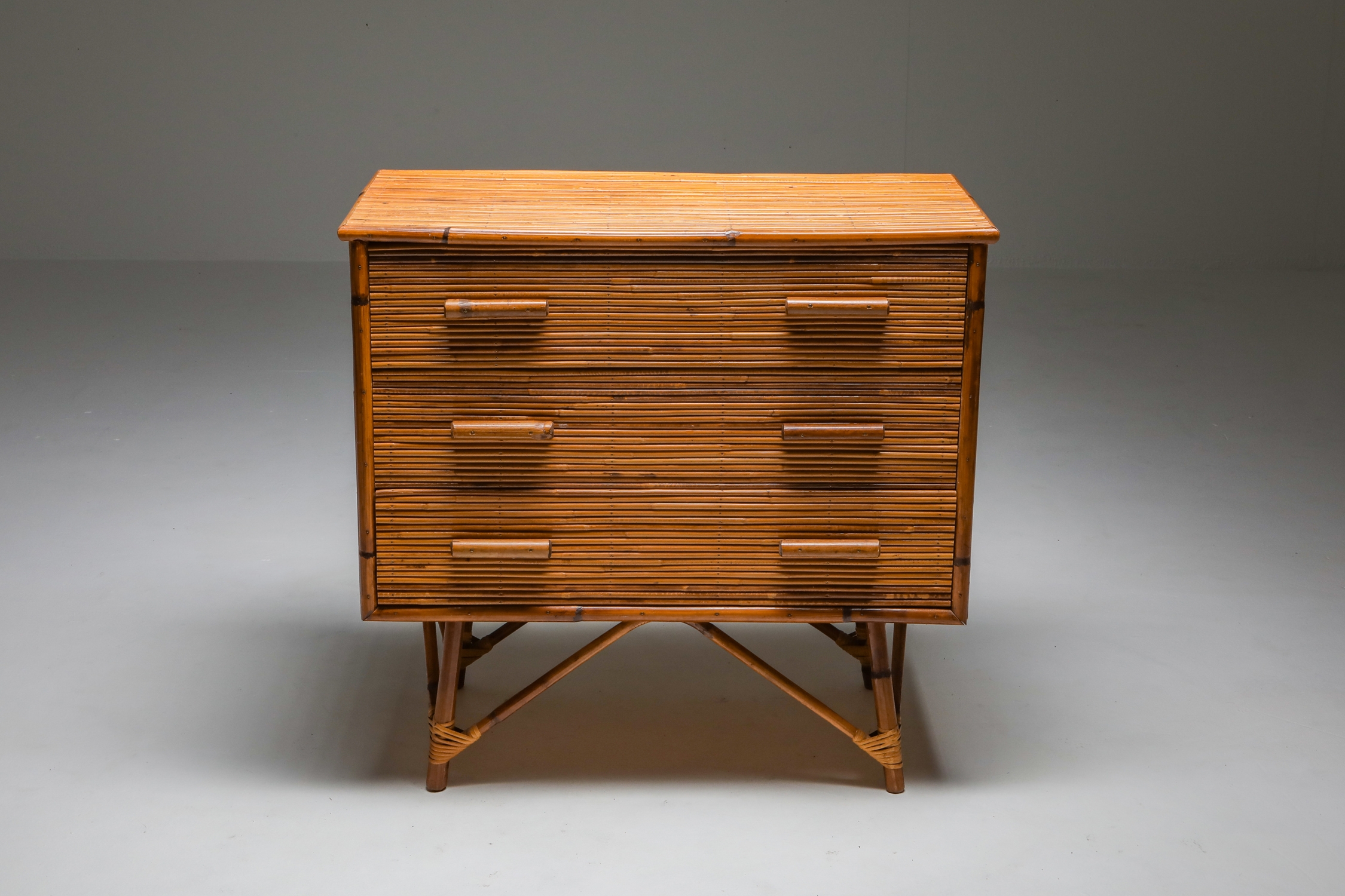 Rattan Drawer Chest by Vivai del Sud - 1970's