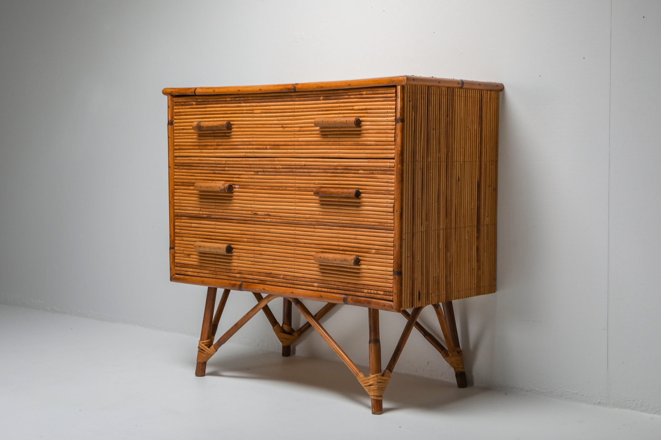 Rattan Drawer Chest by Vivai del Sud - 1970's