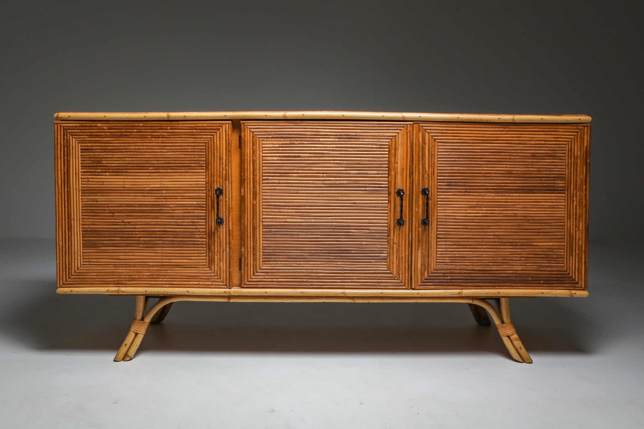 Vivai del Sud Bamboo Rattan Buffet - 1970's