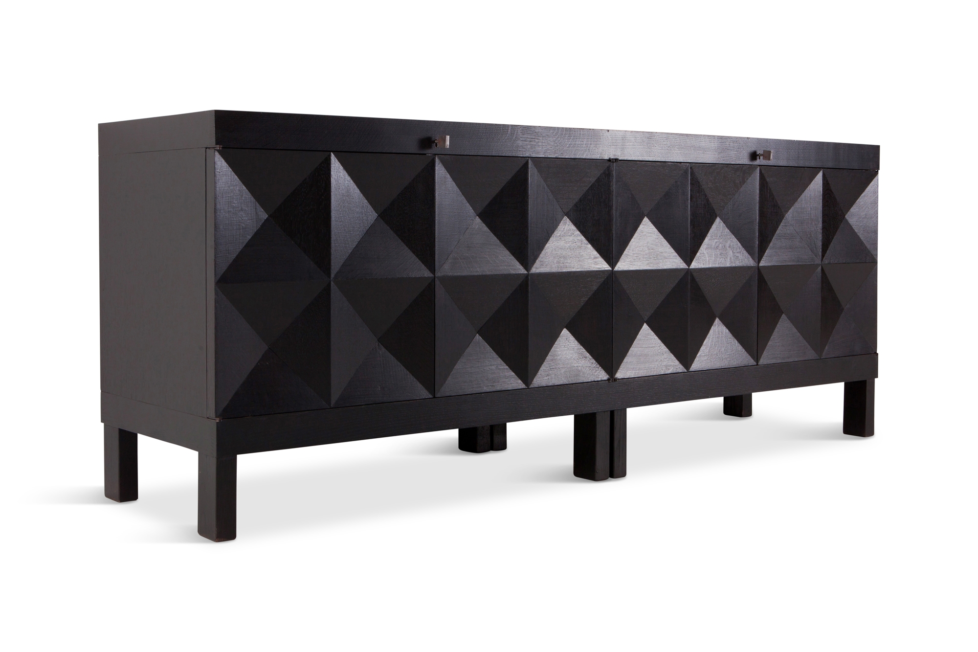 De Coene Brutalist Sideboard in Stained Oak - 1950s