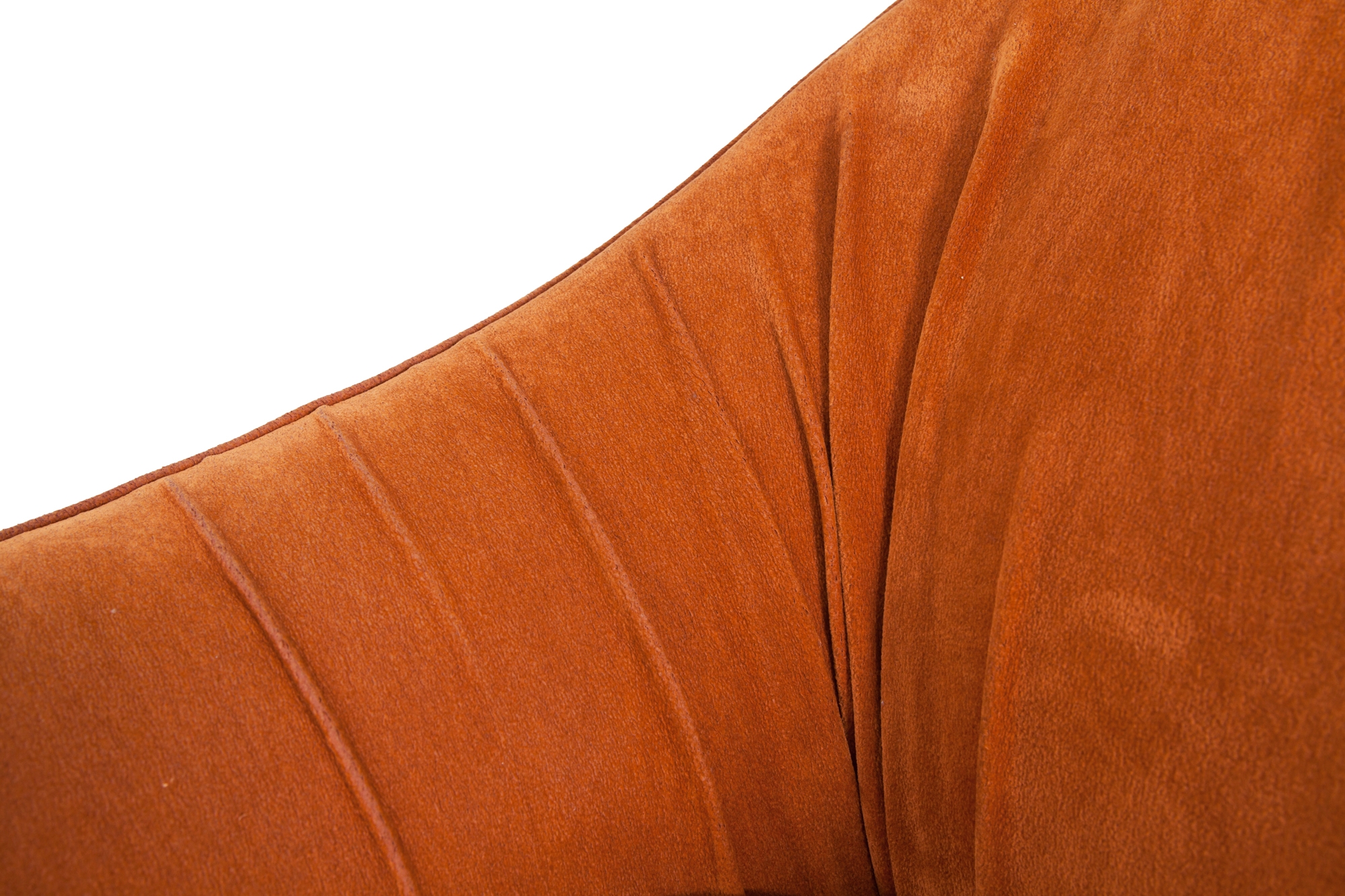 Mid-century Modern Orange Suede Italian Easy Chairs - 1960s