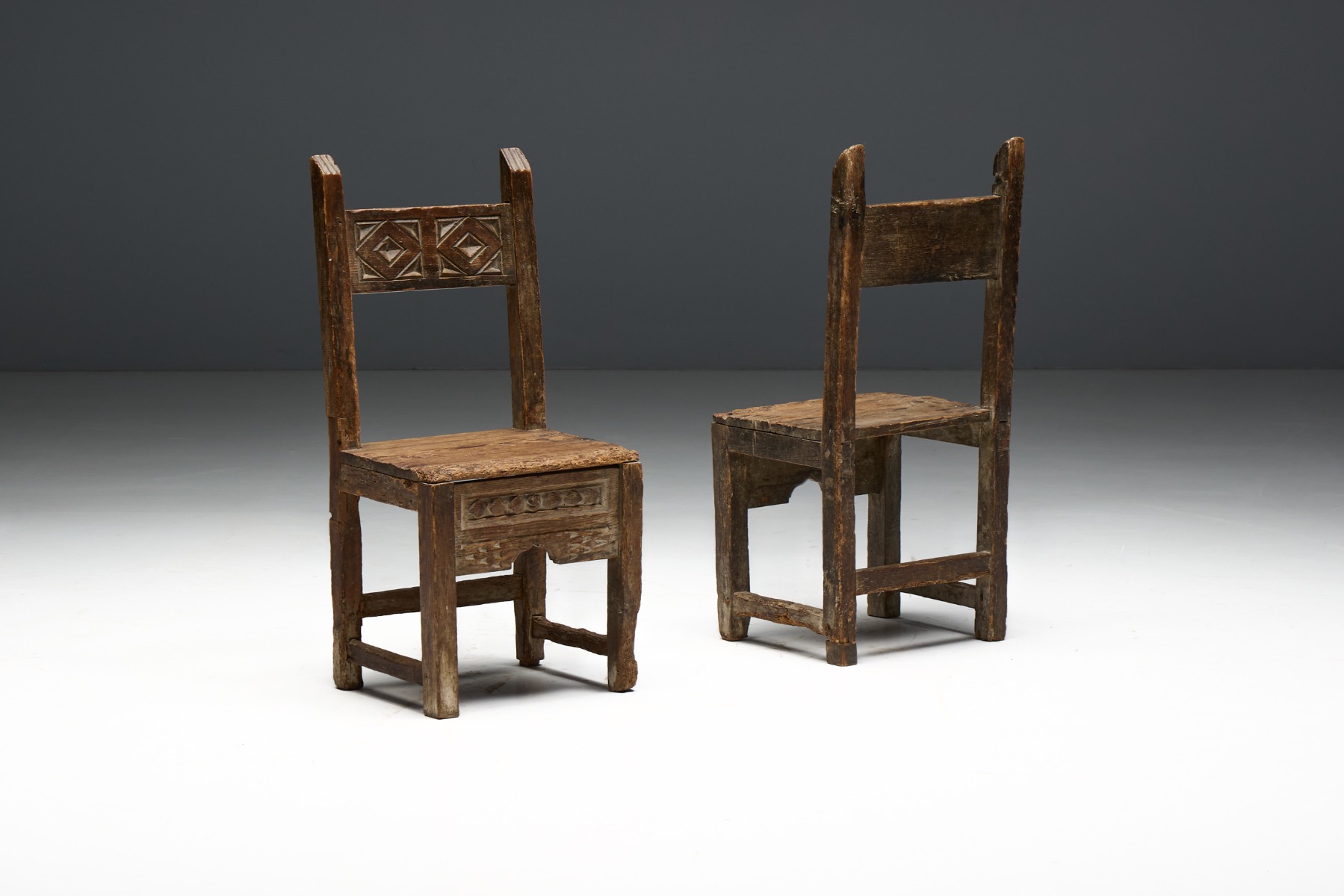 Wabi Sabi Folk Art Chair, Europe - Early 19th Century