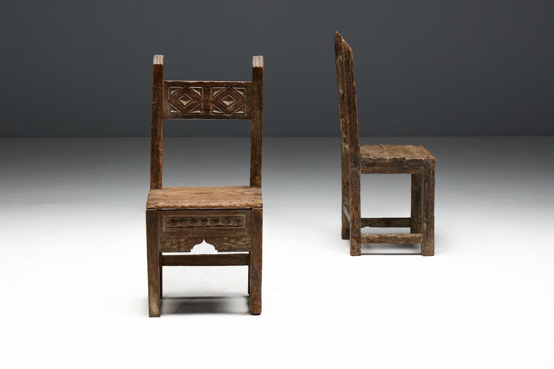 Wabi Sabi Folk Art Chair, Europe - Early 19th Century