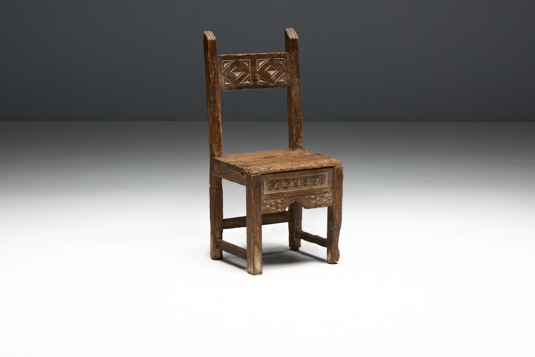 Wabi Sabi Folk Art Chair, Europe - Early 19th Century