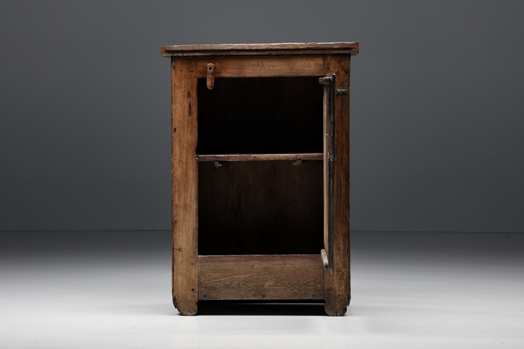 Wabi-Sabi High Board with Door & Shelves - 19th Century