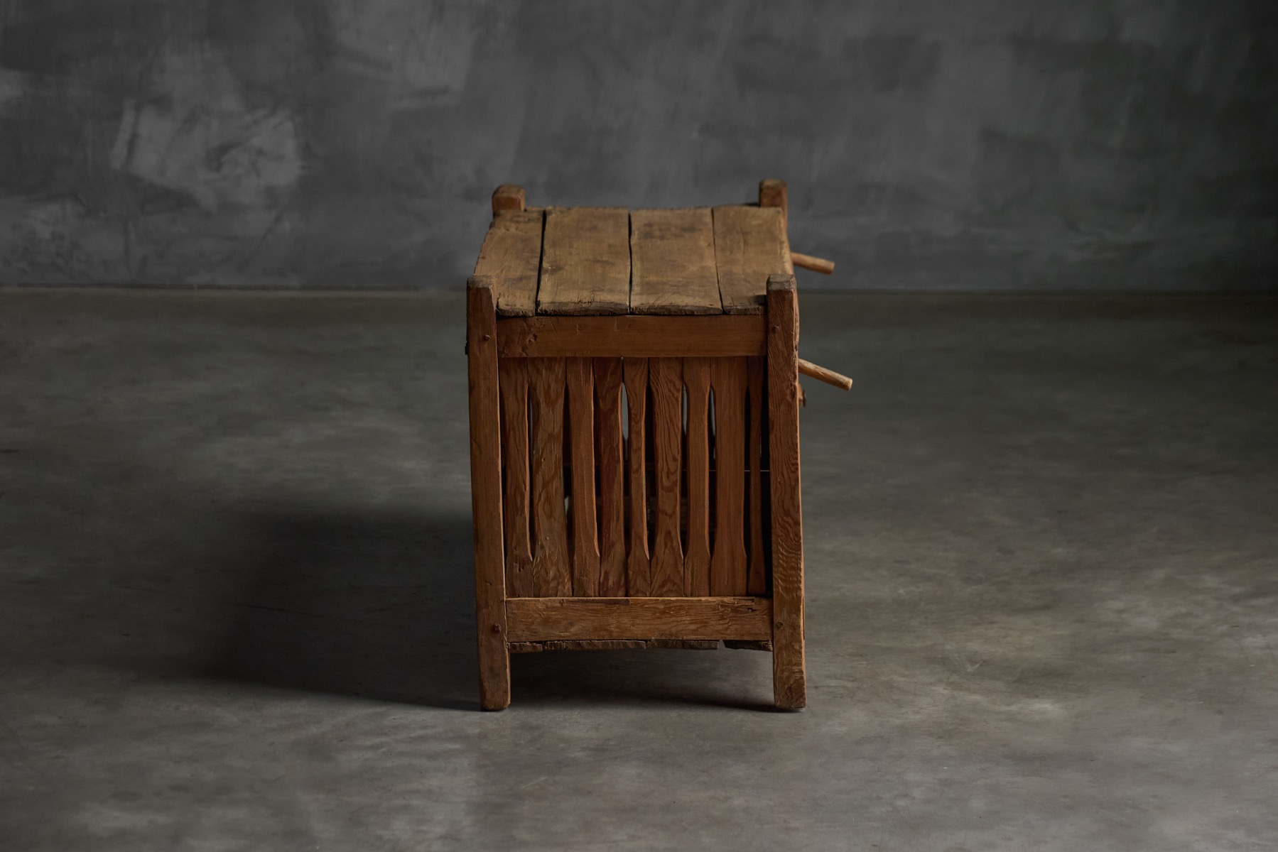 Wabi Sabi Primitive Slatted Cabinet, Europe - Early 20th Century