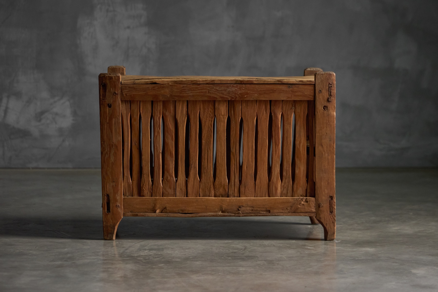 Wabi Sabi Primitive Slatted Cabinet, Europe - Early 20th Century