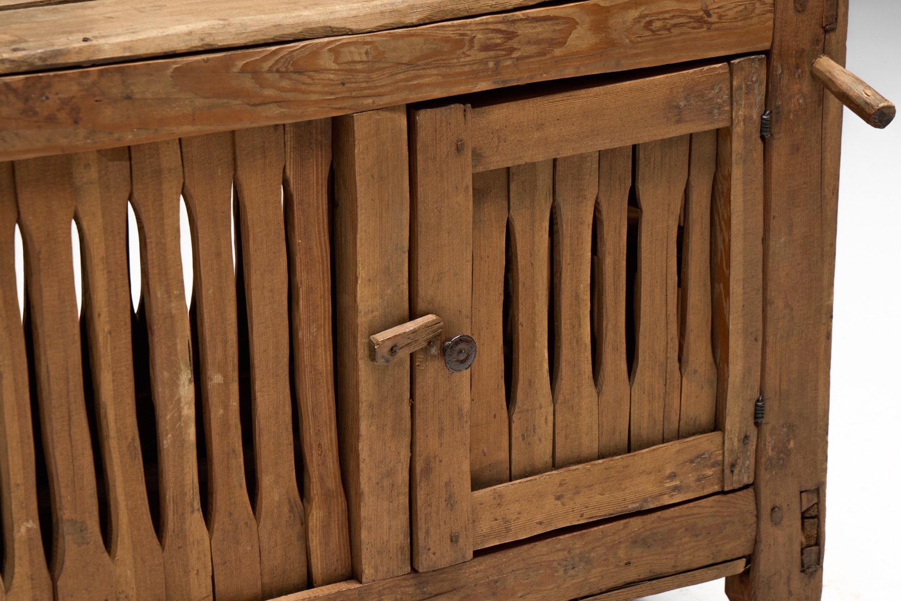 Wabi Sabi Primitive Slatted Cabinet, Europe - Early 20th Century