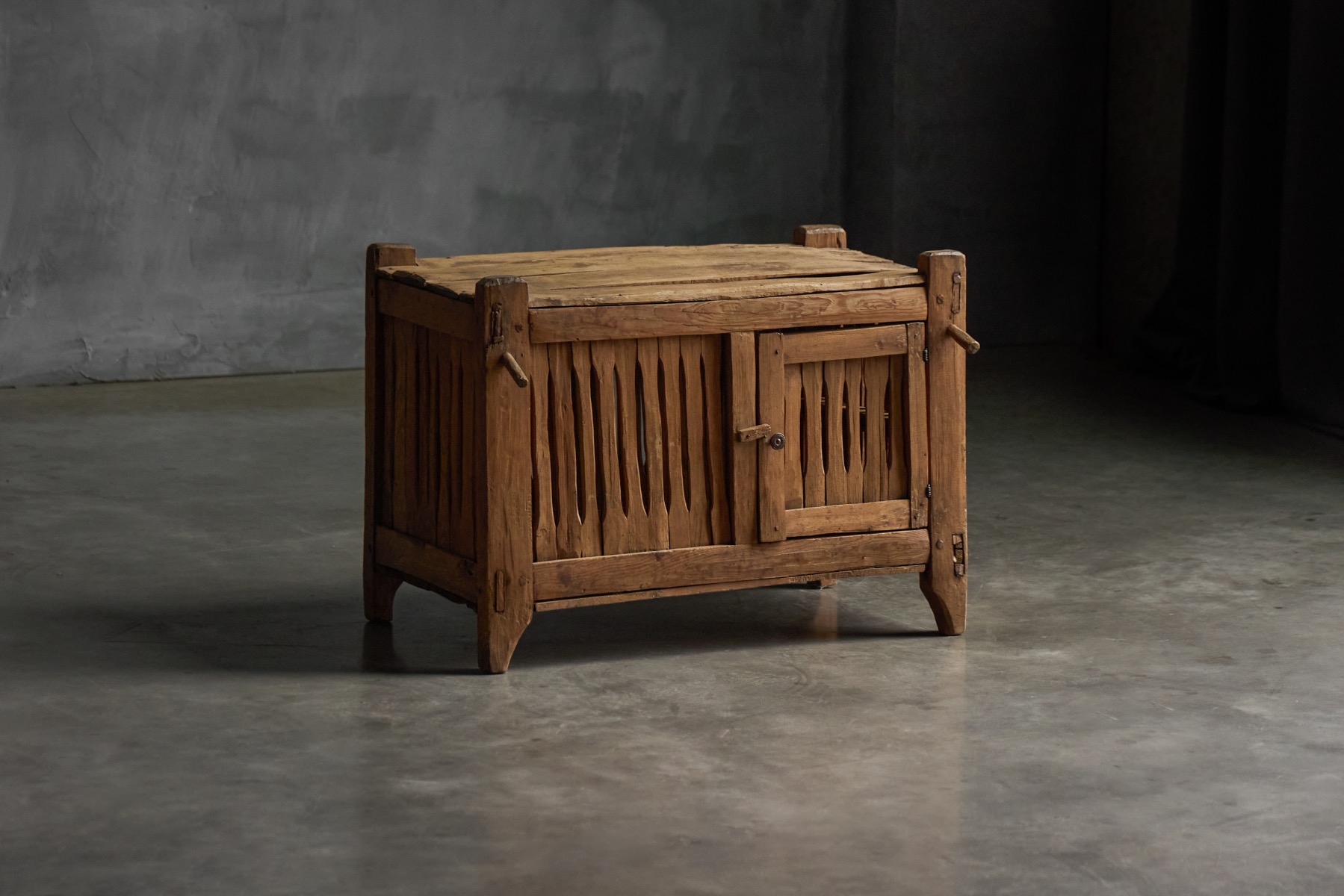 Wabi Sabi Primitive Slatted Cabinet, Europe - Early 20th Century