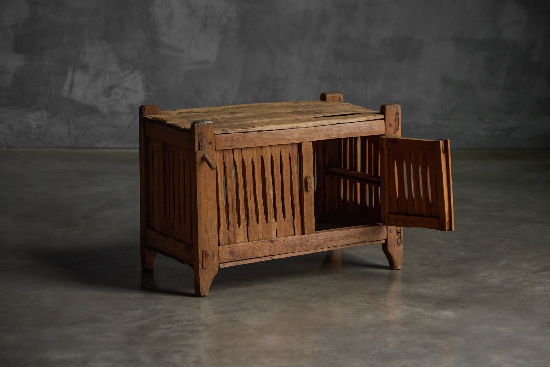 Wabi Sabi Primitive Slatted Cabinet, Europe - Early 20th Century
