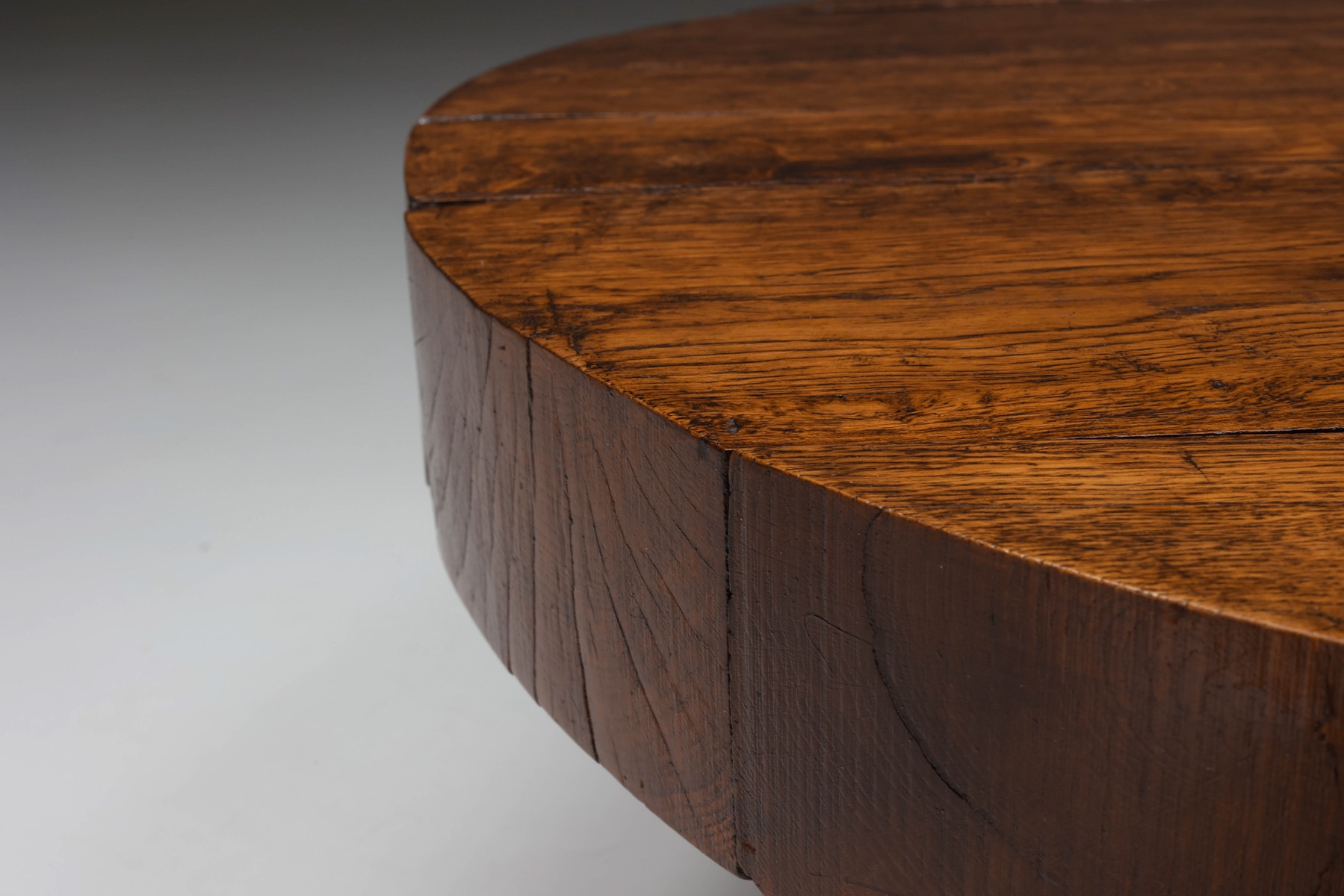 Wab-Sabi Wooden Round Coffee Table - 1950's