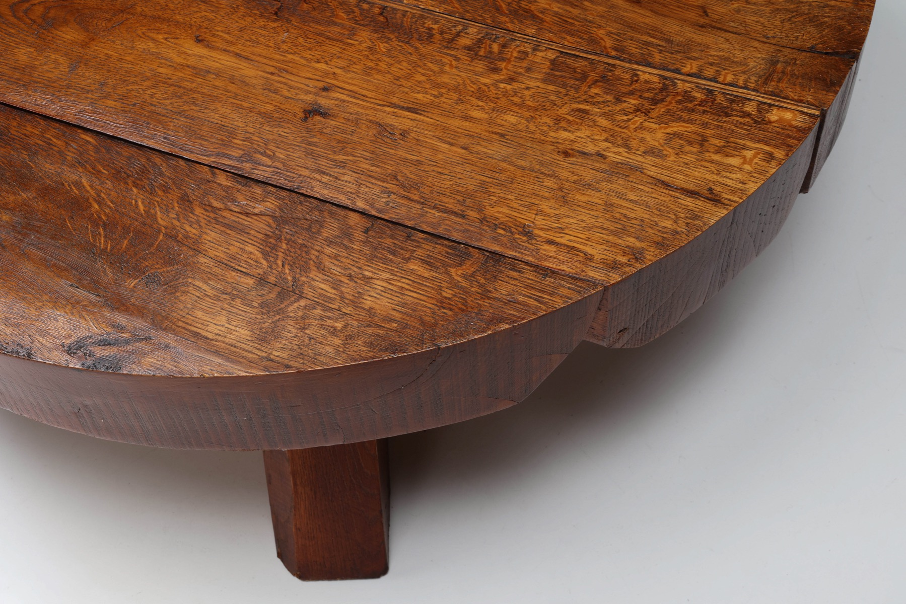 Wab-Sabi Wooden Round Coffee Table - 1950's