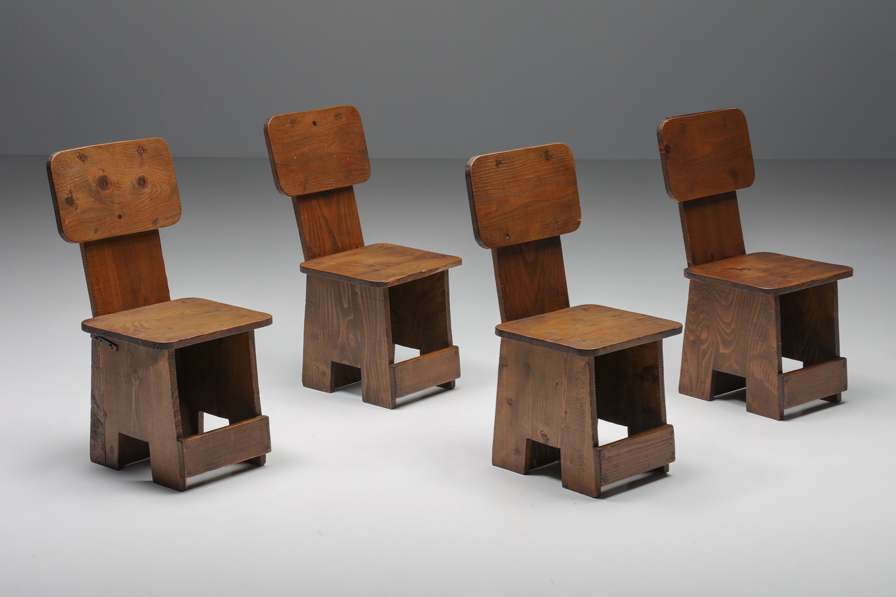 Wabi-Sabi Rustic Dining Chairs - 1960's