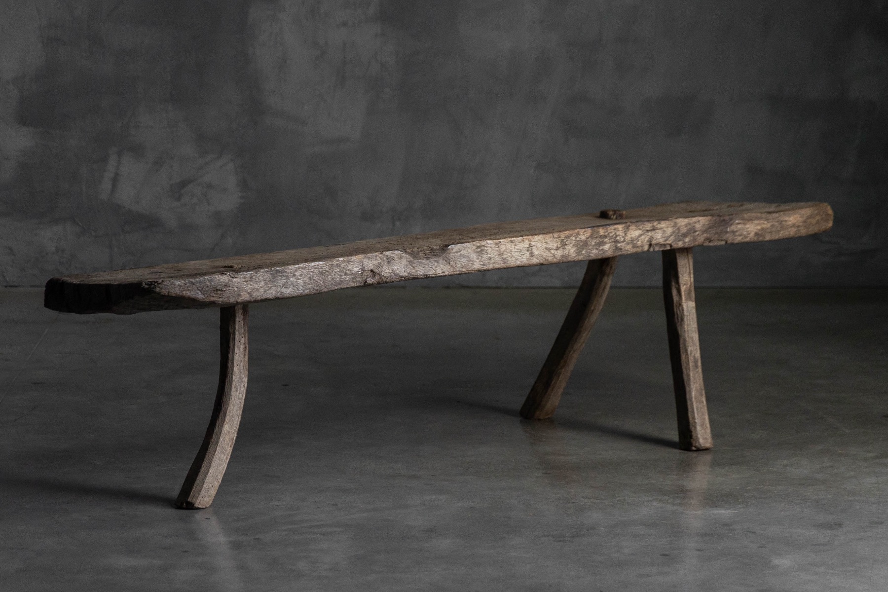 Wabi Sabi Rustic Tripod Bench, France - 19th Century