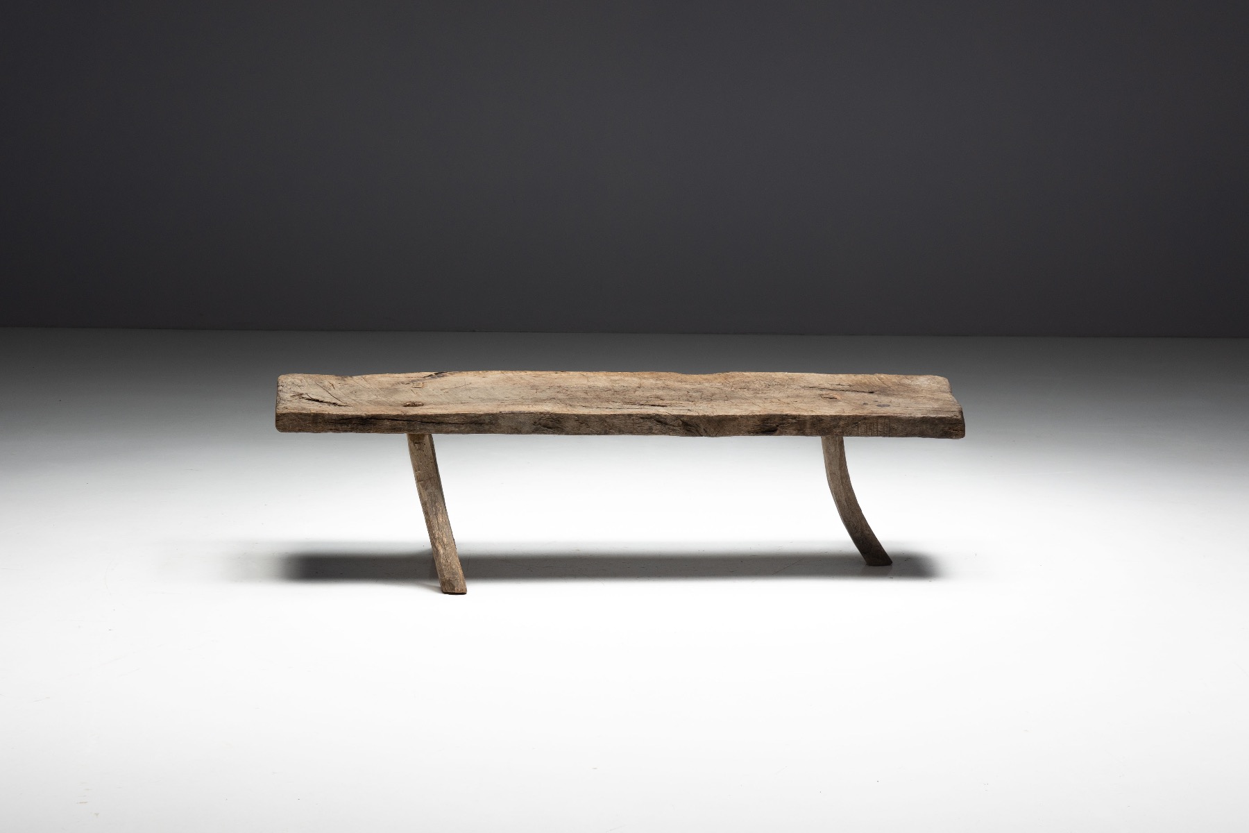 Wabi Sabi Rustic Tripod Bench, France - 19th Century