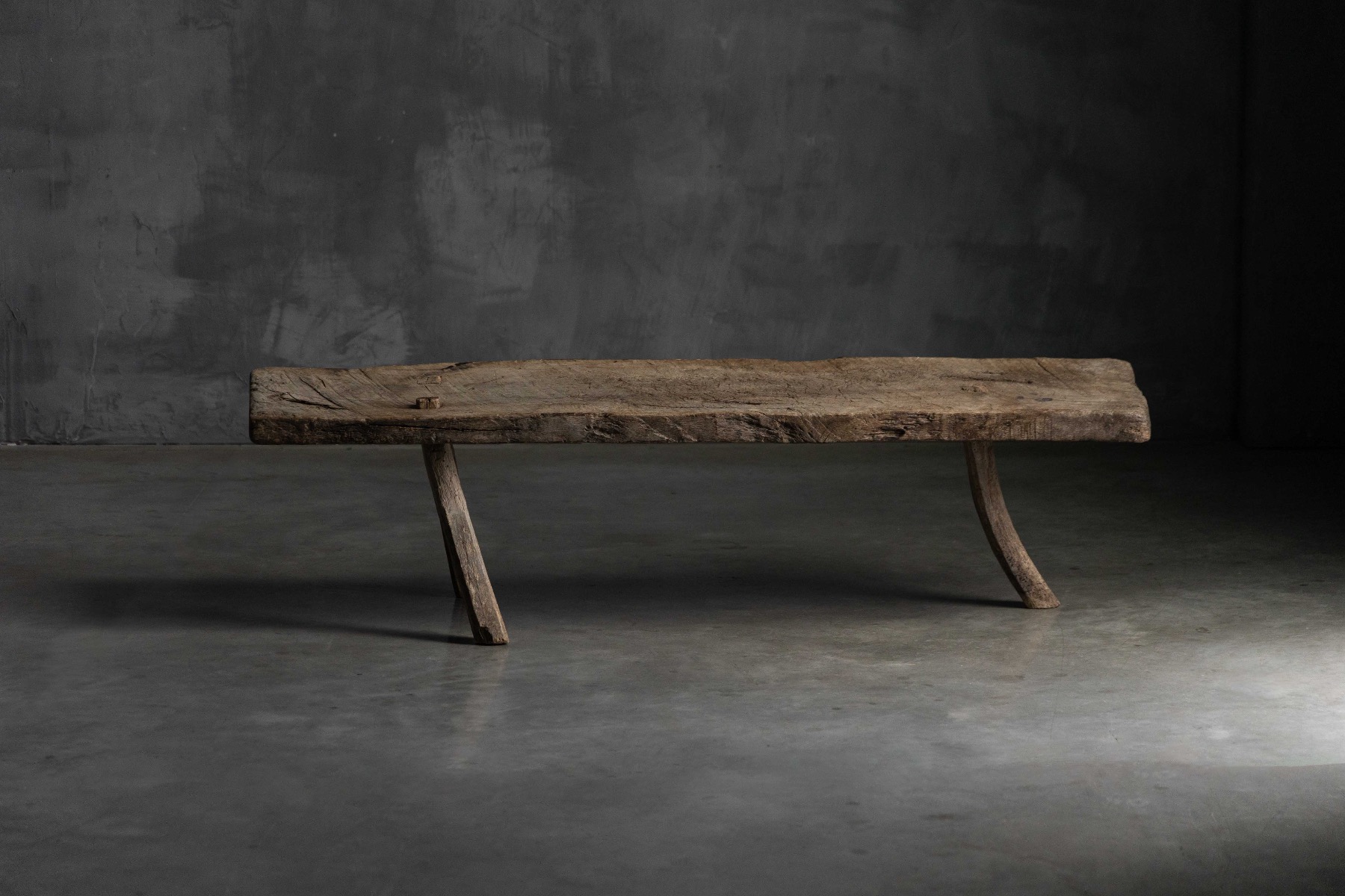 Wabi Sabi Rustic Tripod Bench, France - 19th Century
