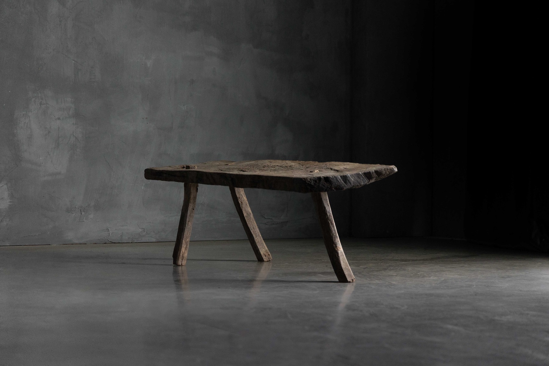 Wabi Sabi Rustic Tripod Bench, France - 19th Century
