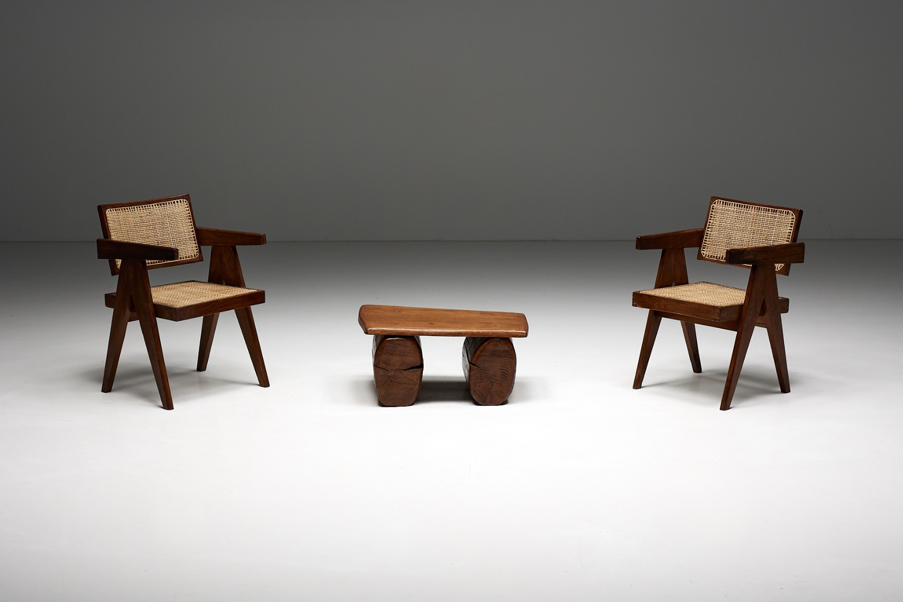 Naive Brutalist Side Table - 19th Century